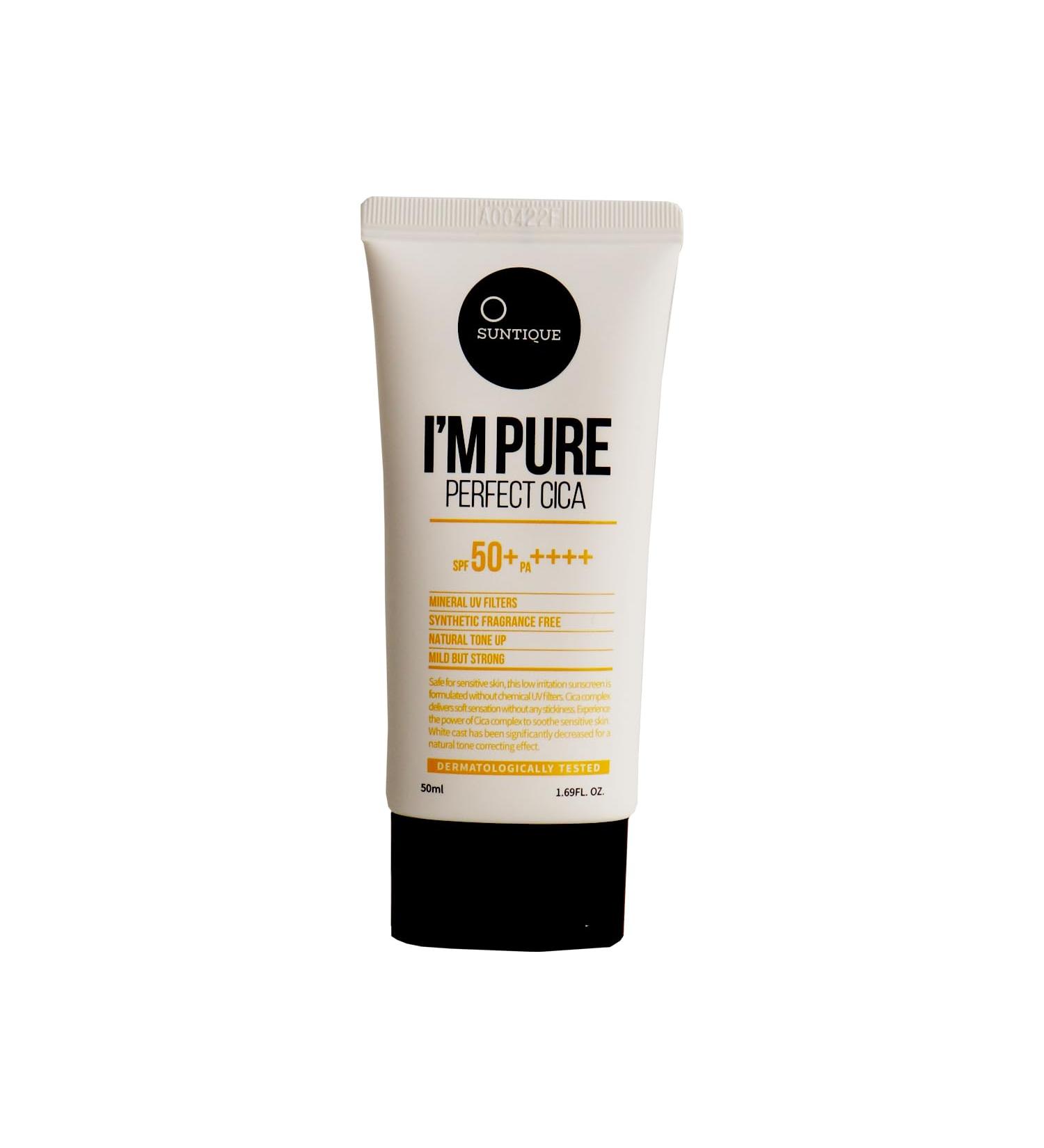 Suntique Im Pure Perfect Cica Sunscreen for Face - SPF Protection | Buy 1 Piece Internationally - Buy Online on GoSupps.com
