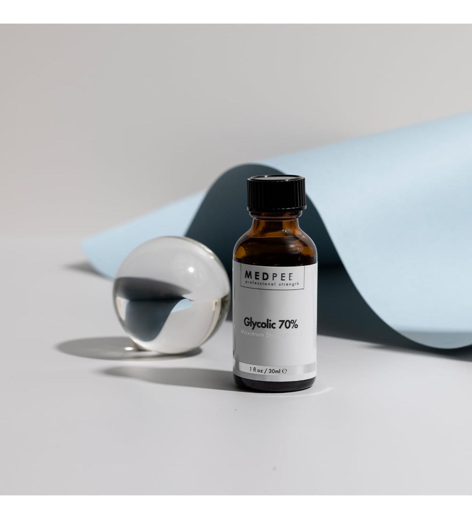 MedPeel Glycolic Acid 70% Essential Peel Kit  Includes Peel  Prep and Neutralizer  Professional  Deep Strength Chemical Face Peel  Minimize Pores Wrinkles  1oz/ 30ml (Kit of 3)