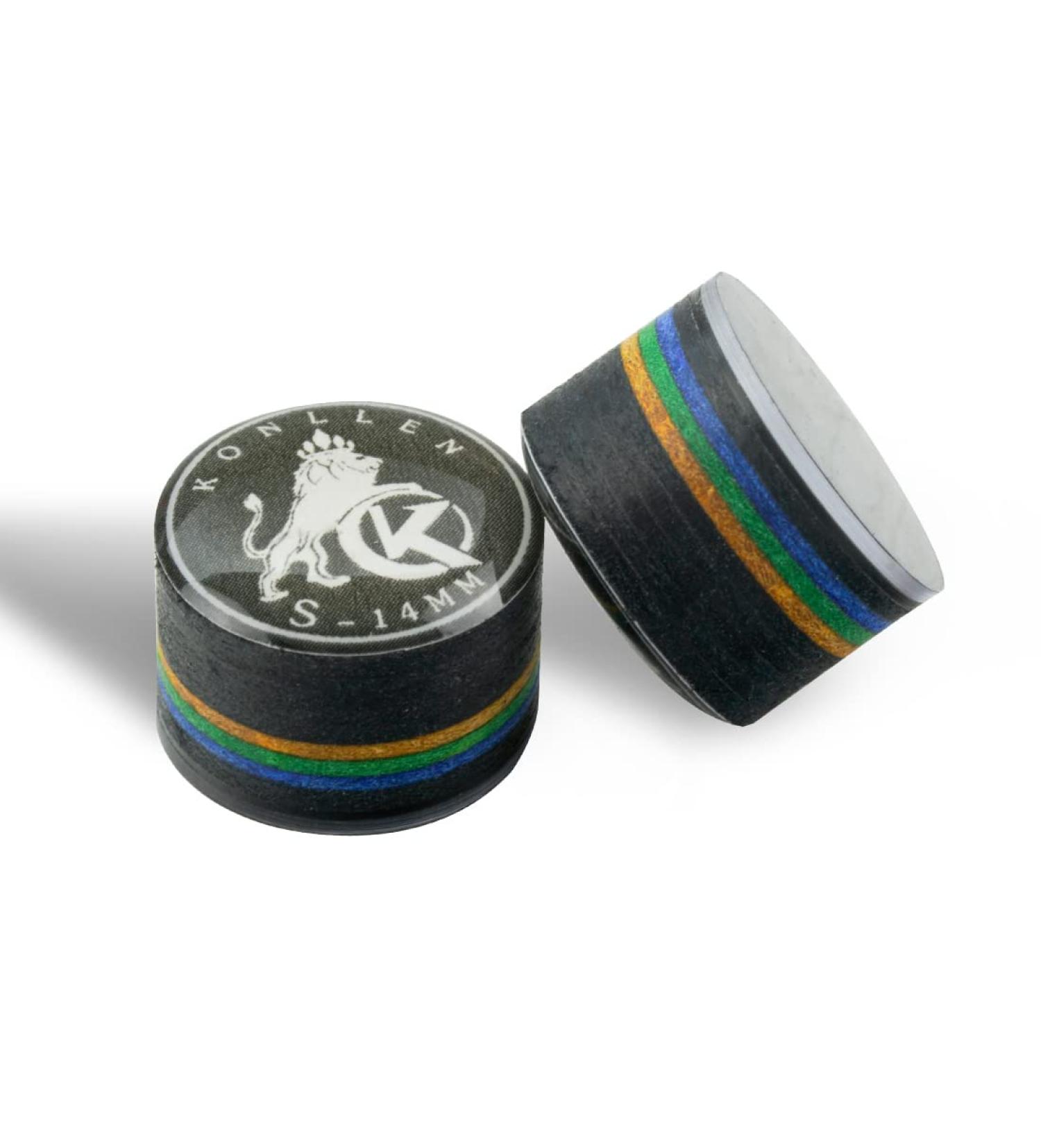 KONLLEN Rainbow Billiards Tip - 14mm-S-Black Pigskin Cue Head Accessory - Buy Online on GoSupps.com