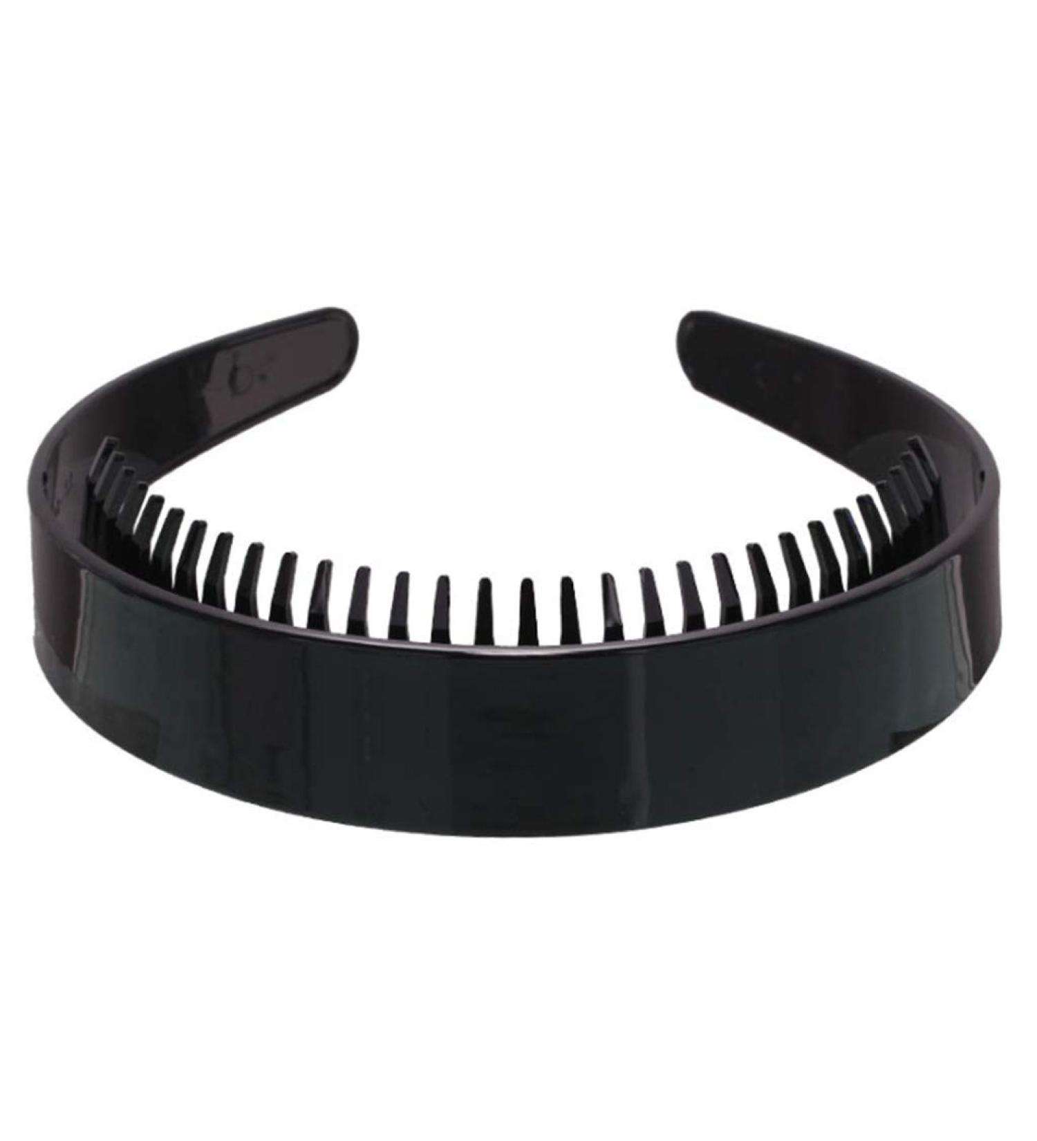 Buy Hetuioiyster Women's Girls 2.5cm Wide Black Plastic Headband with Teeth Comb - DIY Hair Accessories for International Shipping - Buy Online on GoSupps.com