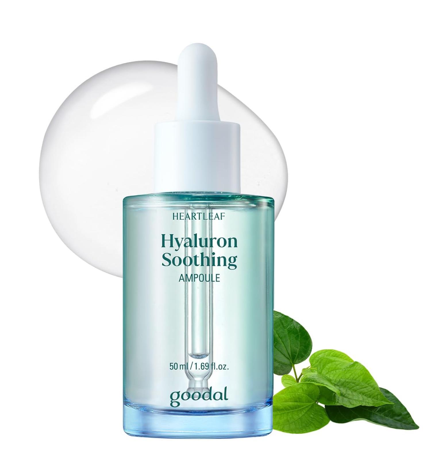 GOODAL Heartleaf Hyaluron Soothing Ampoule Hydration Facial Serum for Glowy Skin Lightweight Serum Korean Skincare K Beauty Ampoule - 50ml 1.69 Fl oz - Buy Online on GoSupps.com