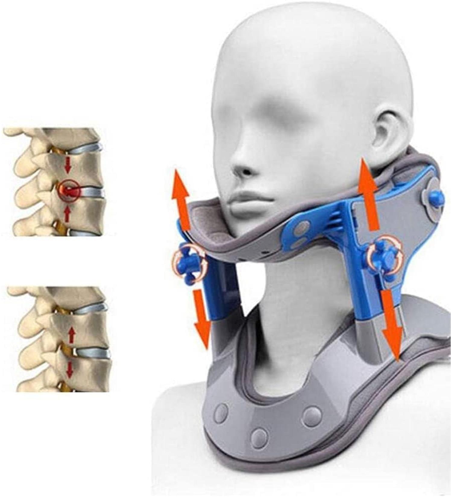 NAKEAH Neck Support Bandage & Traction Device - Ergonomic Adjustable Collar for Pain Relief | International Shipping - Buy Online on GoSupps.com