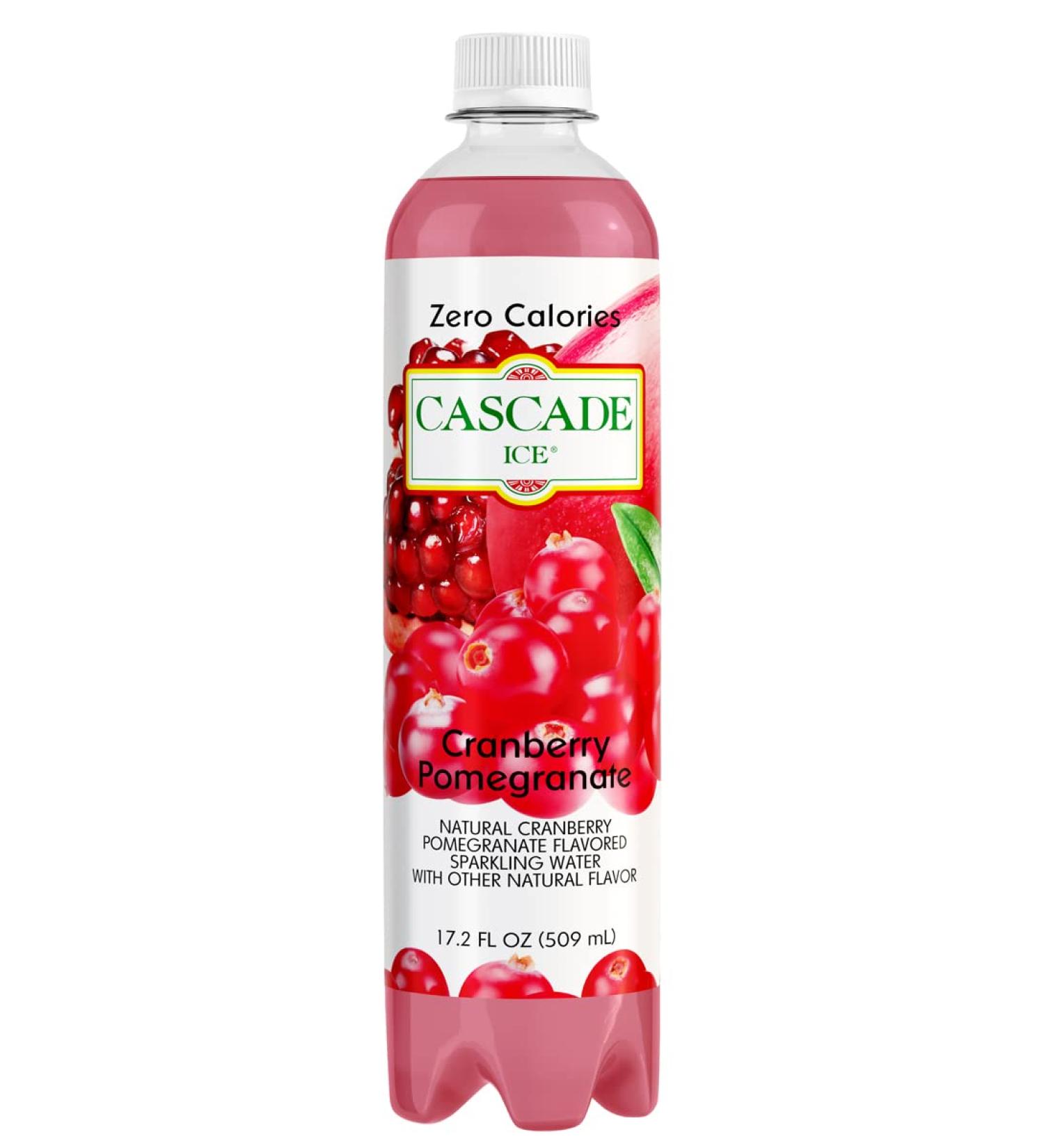 Cascade Ice Zero Cal Sparkling Water Cranberry Pomegranate 17.2oz (Pack of 12) - Refreshing Sugar-Free Flavored Water - Buy Online on GoSupps.com
