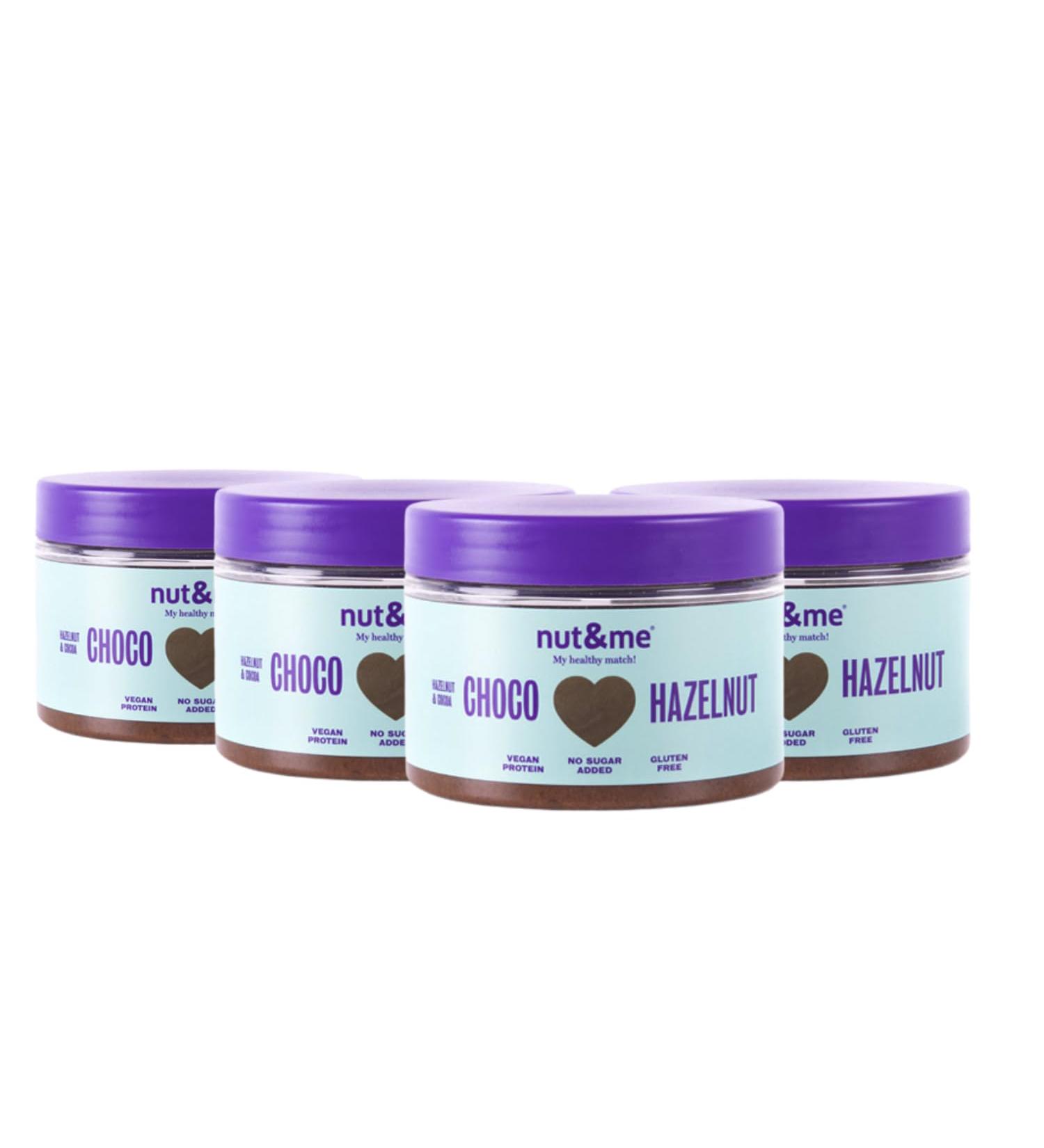 P te tartiner chocolat noisette 1 kg nut&me| 100% Naturelle | Sans sucre | Confiserie | Sans additifs | Vegan | Pack 4 x 250 gr chocolat et noisette 1000 - Buy Online on GoSupps.com