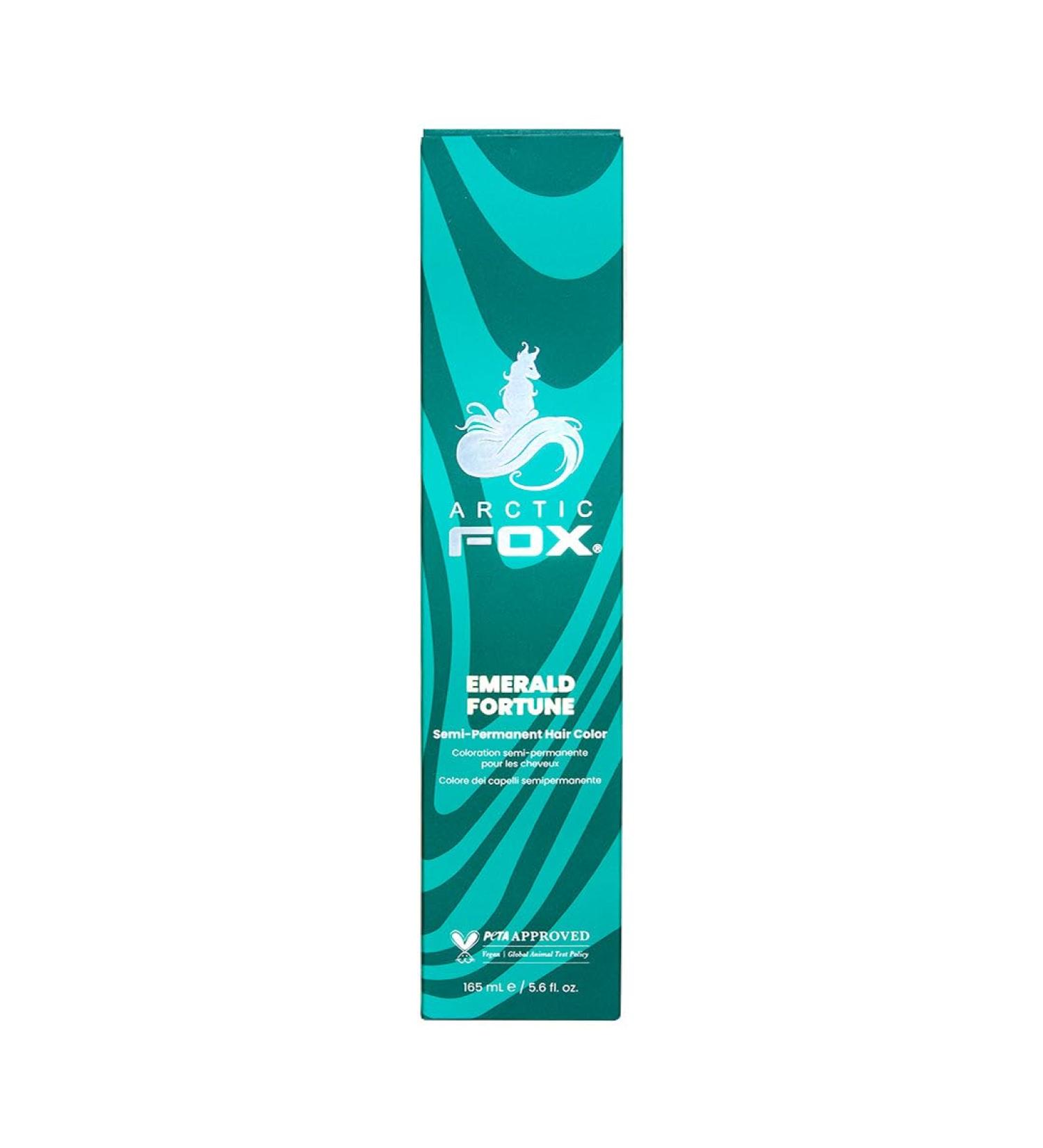 ARCTIC FOX 100% Vegan & Cruelty Free Vibrant Semi Permanent Hair Colour Dye - Emerald Fortune 165 ml e - Buy Online on GoSupps.com