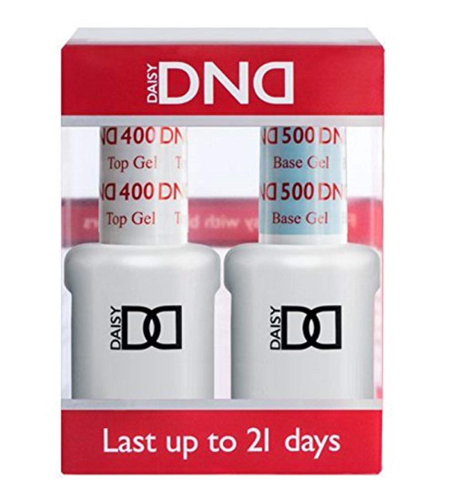 DND Daisy Base Coat 500 & Top Coat 400 Set - Gel Nail Polish UV/LED Soak Off Manicure Varnish