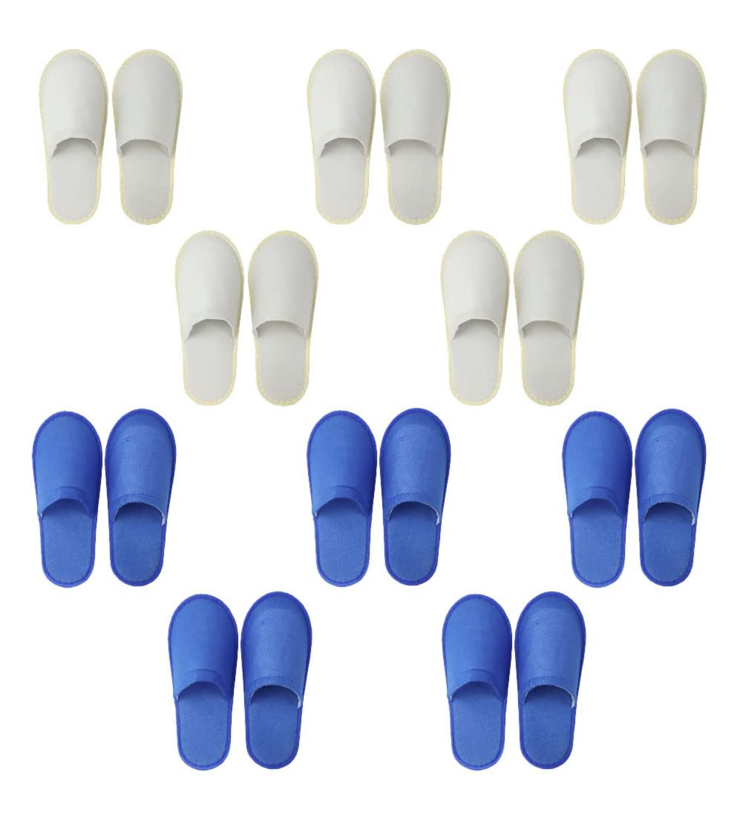 Shop Tianmao 10 Pairs Disposable Hotel Slippers - Closed Toe Universal Size | Ideal for Spa Parties Travel & Guests - Available in Yellow & Blue - Buy Online on GoSupps.com