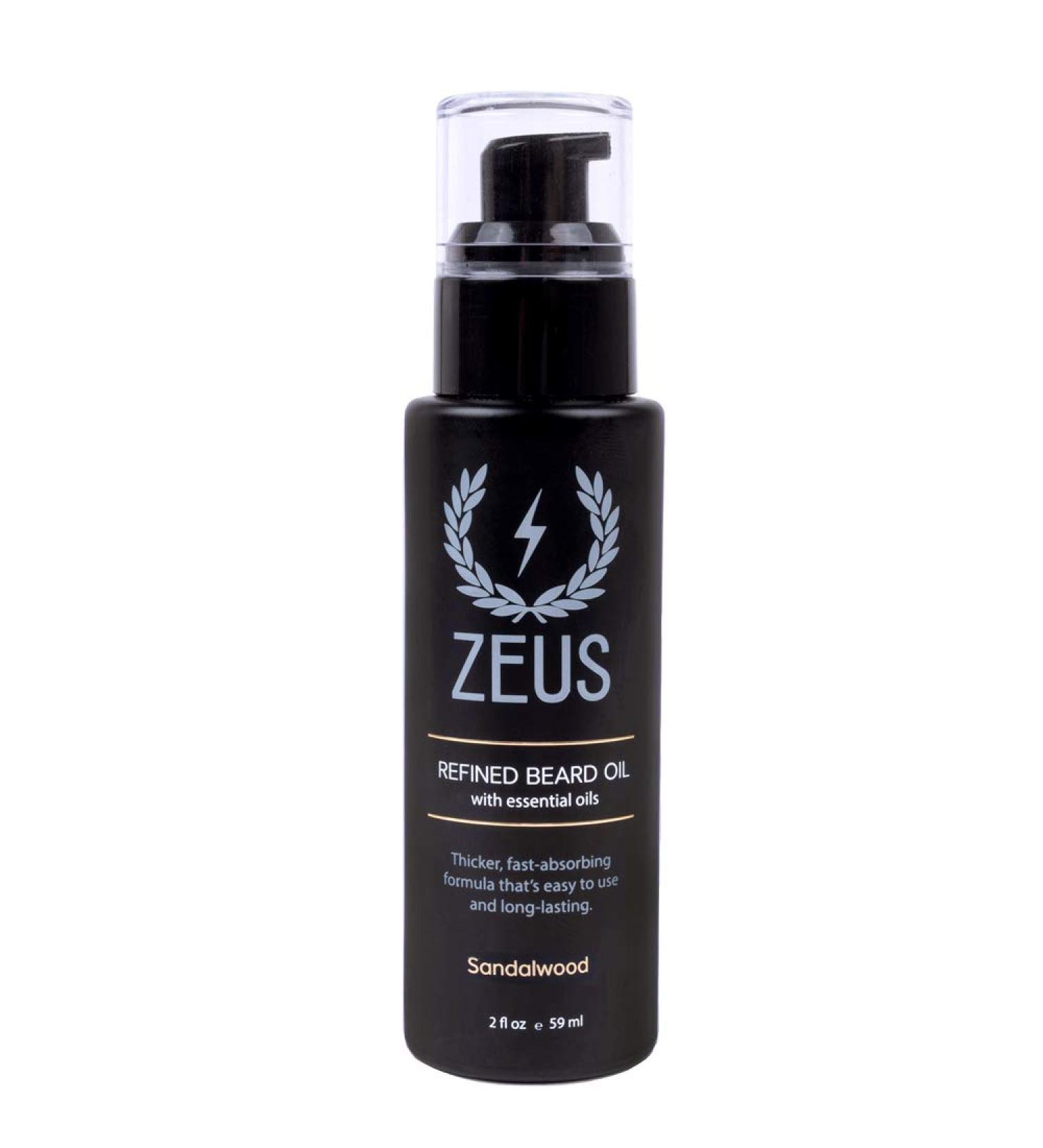 Zeus Refined Beard Oil - 2oz Sandalwood | Concentrated Moisturizers & Conditioners for Beard & Skin - International Shipping Available - Buy Online on GoSupps.com