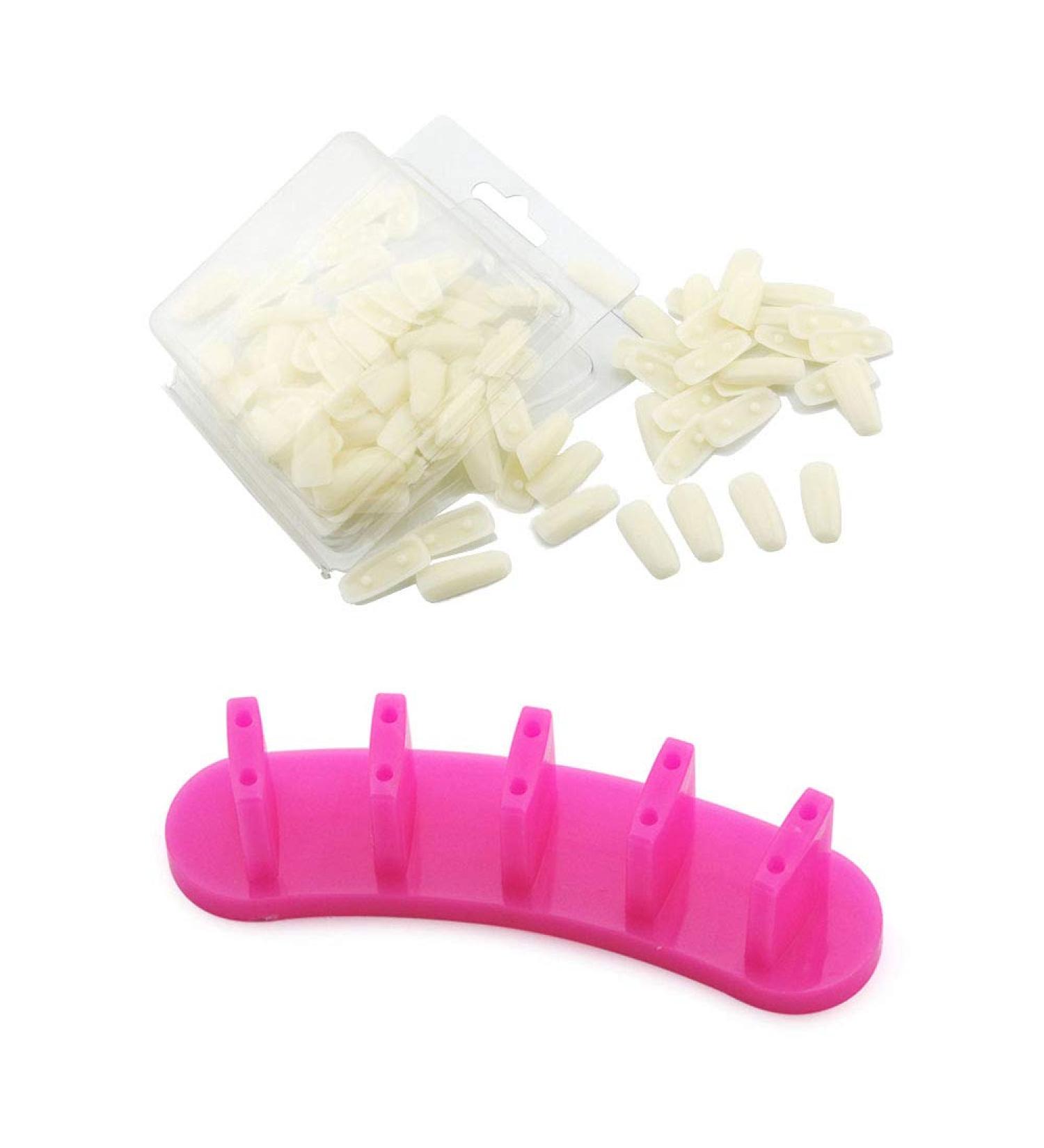 KADS Dismountable Nail Training Holder Set + 100pcs Practice Nail Tips | Salon Quality Manicure Tools in Rose Red - International Shipping Available - Buy Online on GoSupps.com