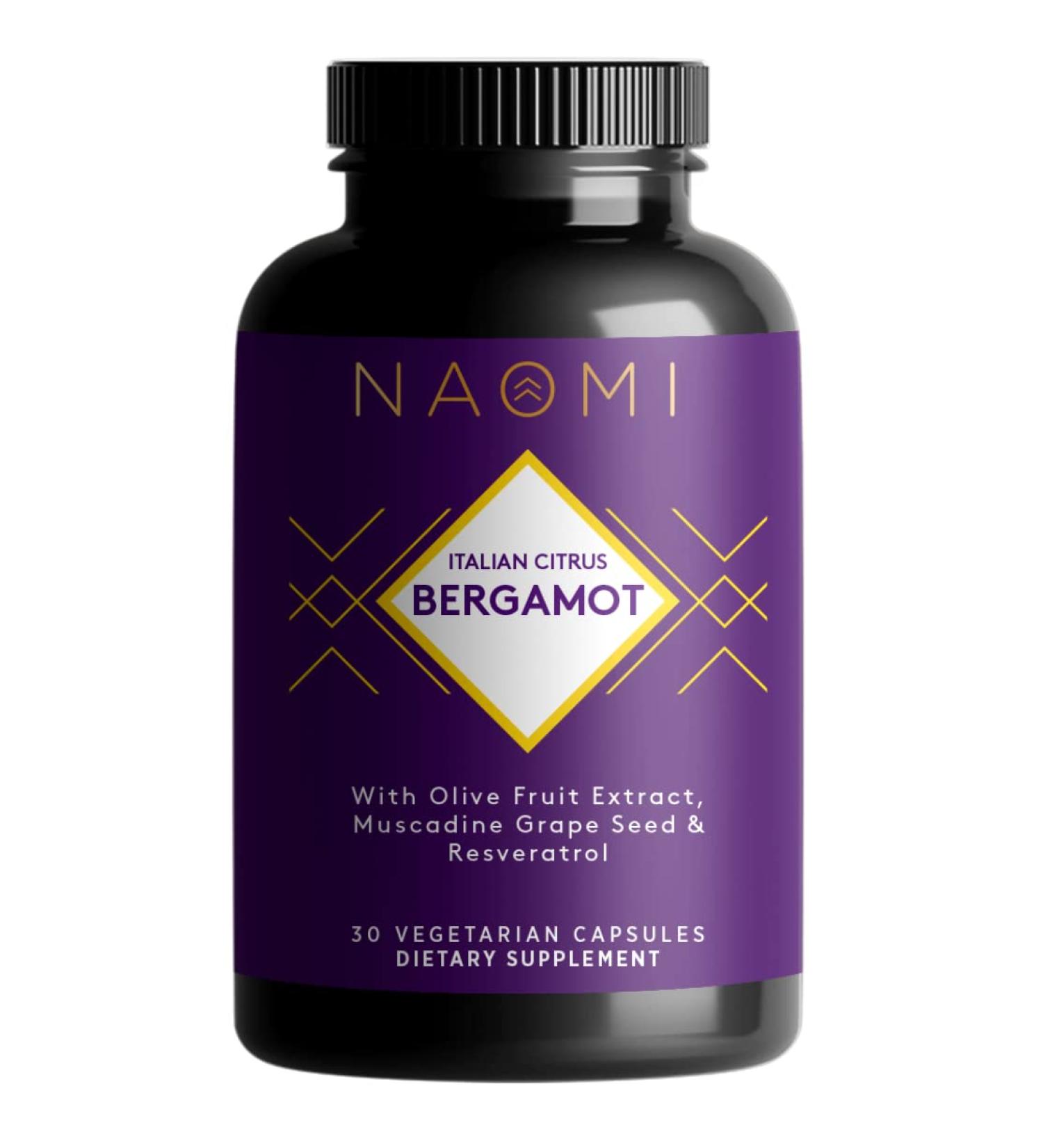 NAOMI Italian Citrus Bergamot 500mg Supplement - Cardiovascular Health & Antioxidant Support - 30 Veggie Capsules - Buy Online on GoSupps.com