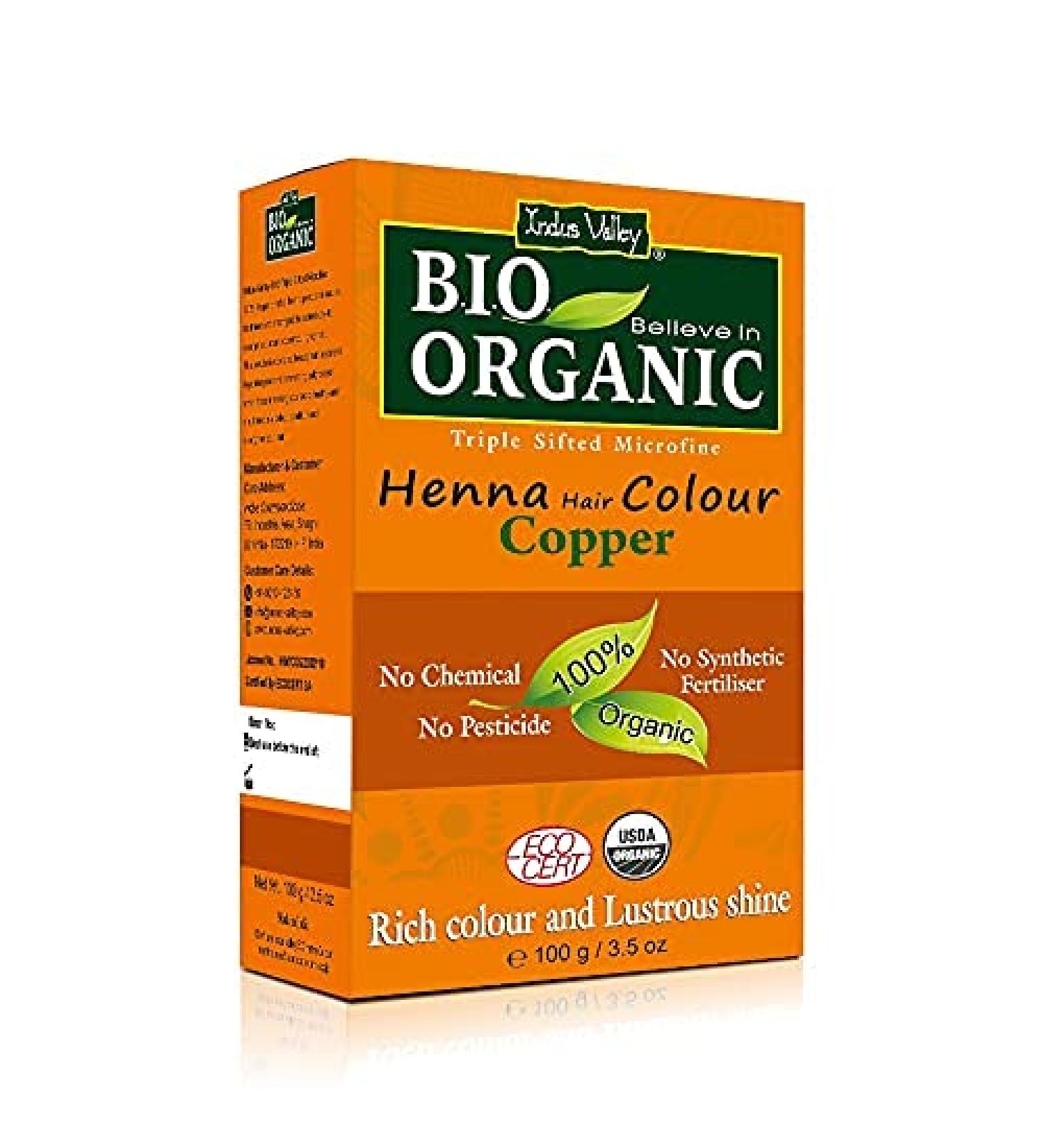 Indus Valley Couleur de cheveux au henn - 100% pur et naturel (copper brown) - Buy Online on GoSupps.com