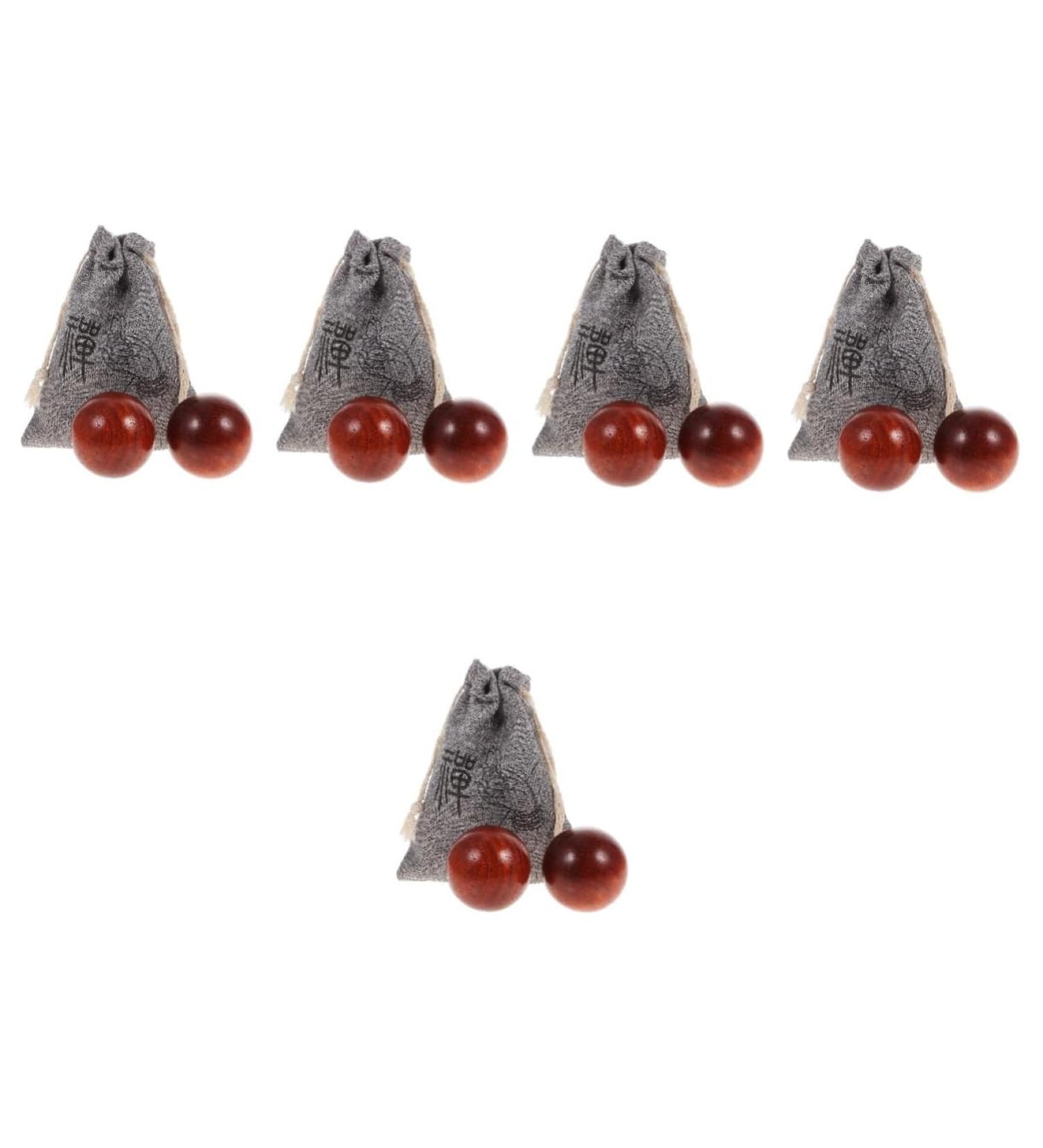Ultechnovo Handball Training Set - 5 Wooden & Foam Balls for Strength Roller Massage & Portable Exercise - Mahogany & Rosenwood Sports Equipment - Buy Online on GoSupps.com