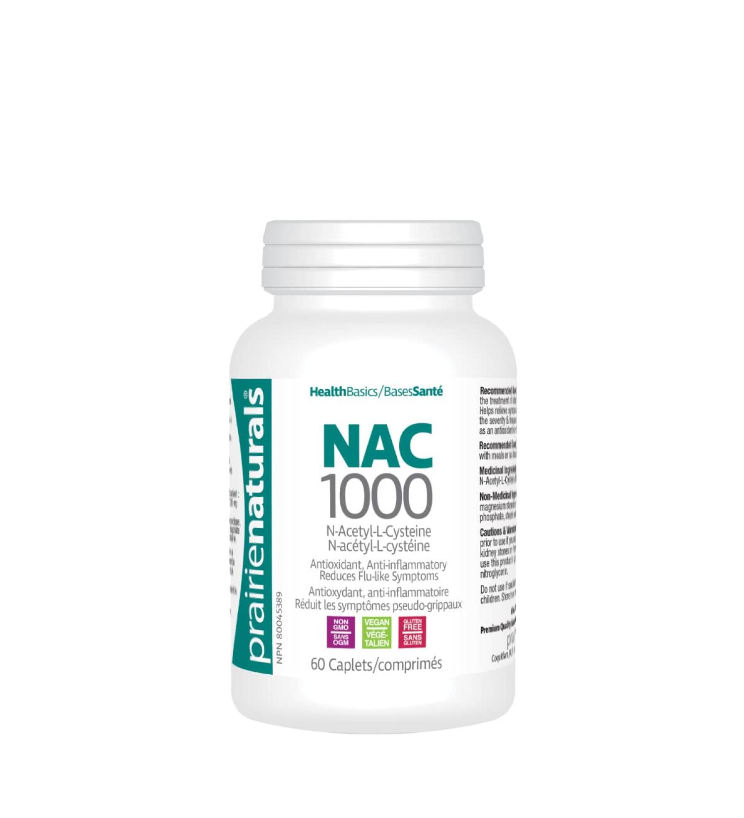 Prairie Naturals NAC 100 N-Acetyl L-Cysteine - 60 caplets - prevents vitamin E deficiency. Sources of antioxidants that fight/protect against free radicals and protects fat in body tissues from oxidation. Non-GMO Gluten Free Vegan - Buy Online on GoSupps.com