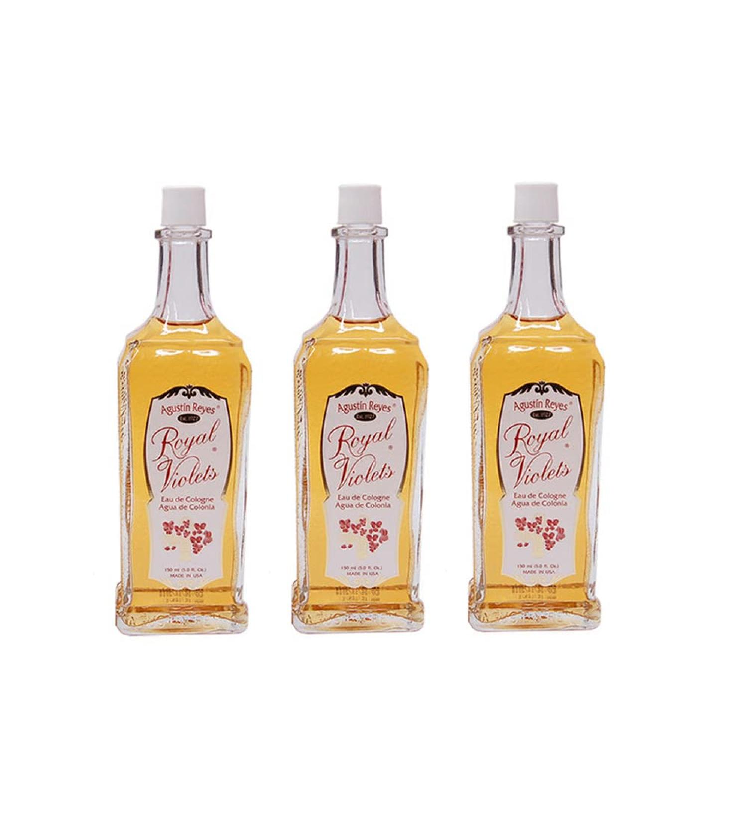(Pack of 3) Royal Violets By Agustin Reyes 5 Oz Agua De Colonia Eau De Cologne Glass Bottle by Vetrarian - Buy Online on GoSupps.com