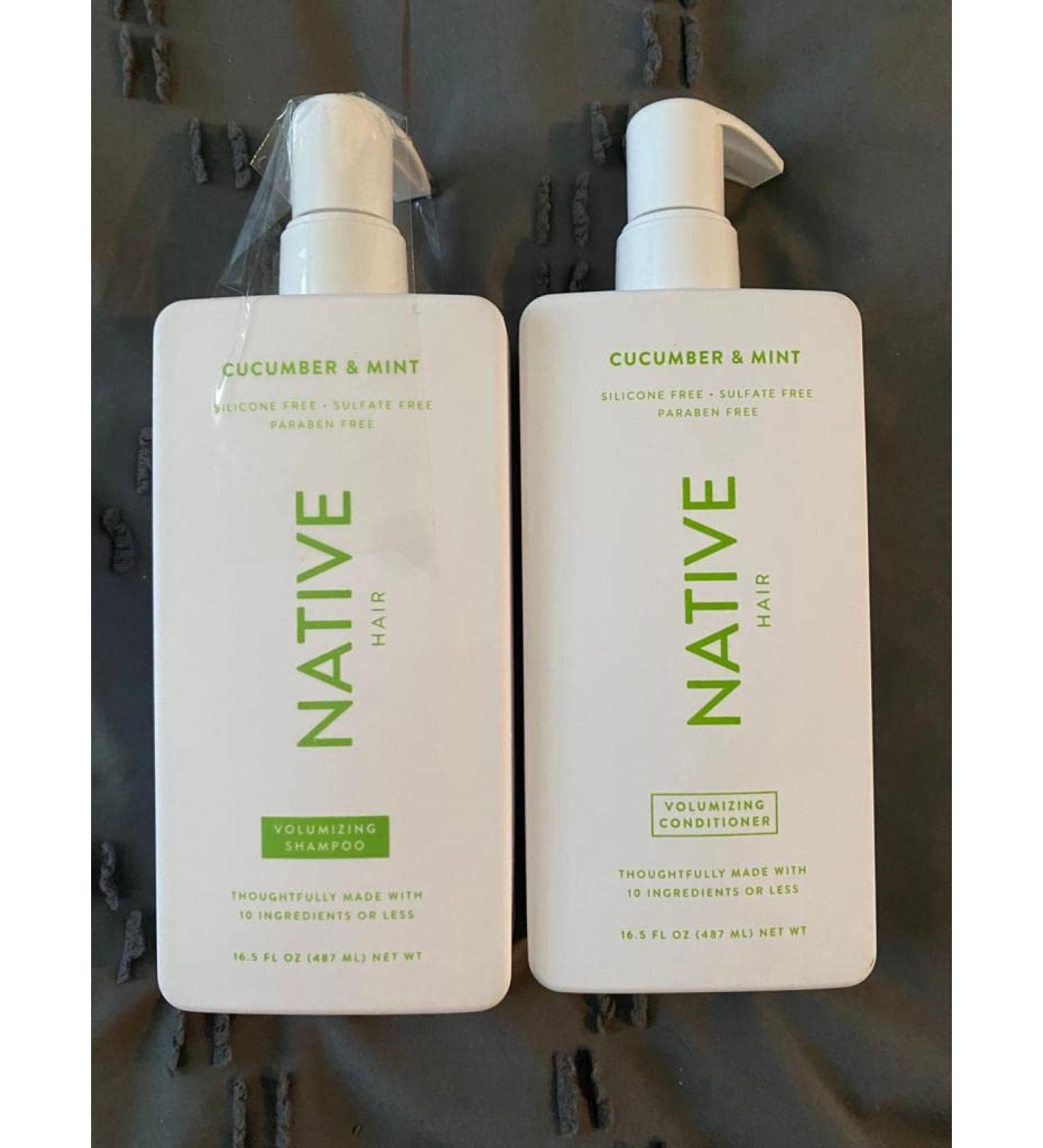 Natural Volumizing Shampoo and Conditioner Set | Sulfate, Paraben, and Dye Free | 16.5 oz | Clean Ingredients | Cucumber & Mint Scent | 33.0 Ounces Total - Buy Online on GoSupps.com