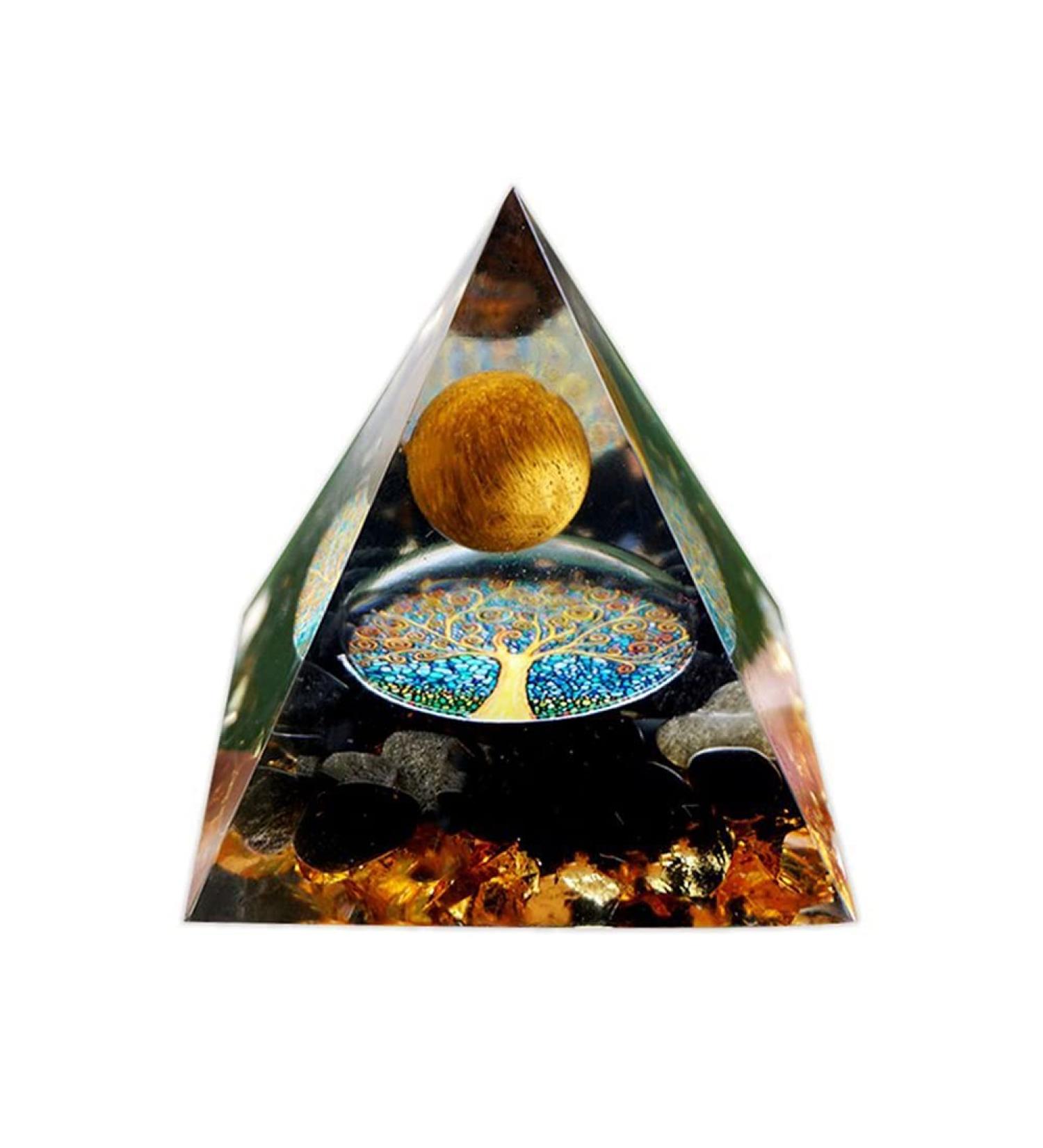YCYINGCHENG Tiger Eye Ball Tree of Life Crystal Pyramid 6CM - Reiki Chakra Energy Tower for Home Office - Feng Shui Blessing Ornaments - Buy Online on GoSupps.com