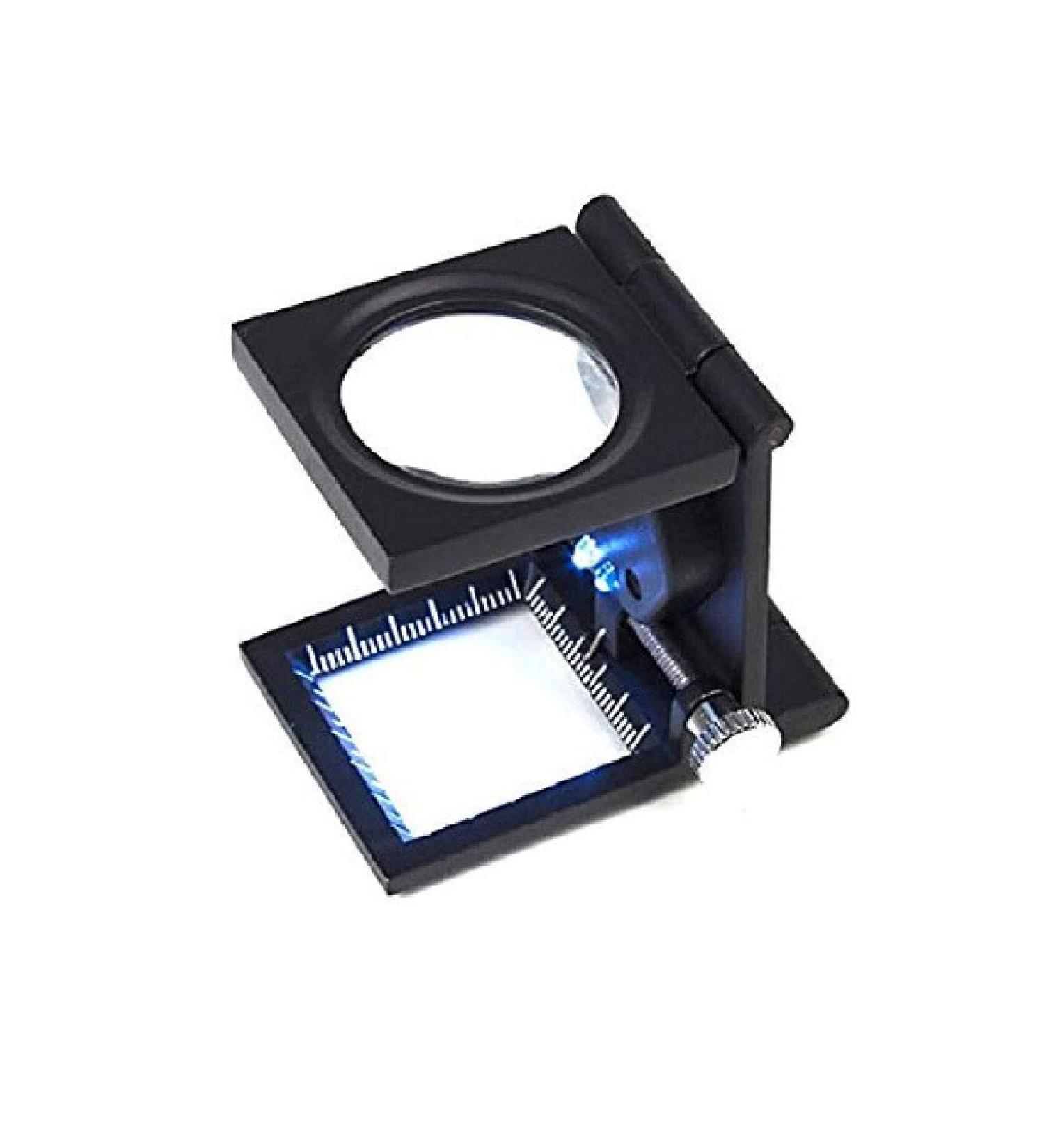 10x25mm Folding Magnifying Glass Inspection Cloth with Scale LED Light Magnifier Good Times - Buy Online on GoSupps.com
