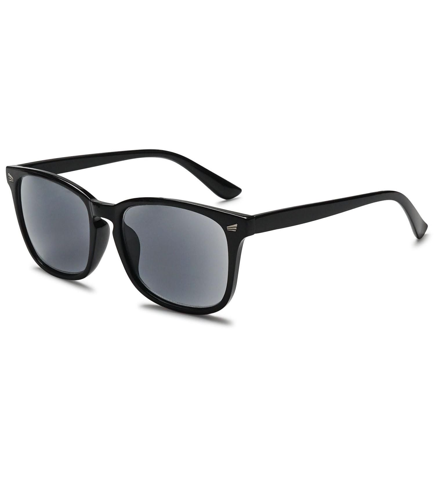 Vevesmundo Reading Glasses with Sun Protection - Tinted Visual Aid Sunglasses for Men & Women (Light Black 1.0x) - Buy Online on GoSupps.com