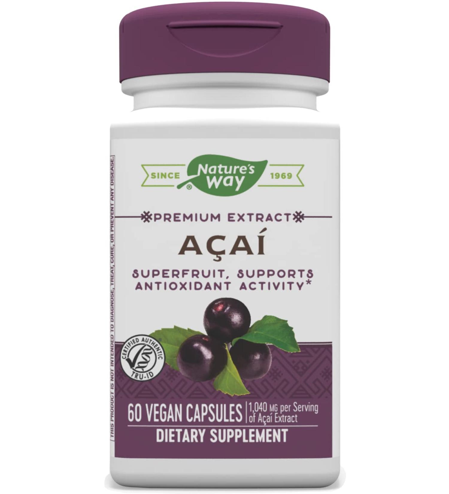 Nature's Way Acai Capsules - 60 Vcaps for Antioxidant Support | Shop Now - Buy Online on GoSupps.com