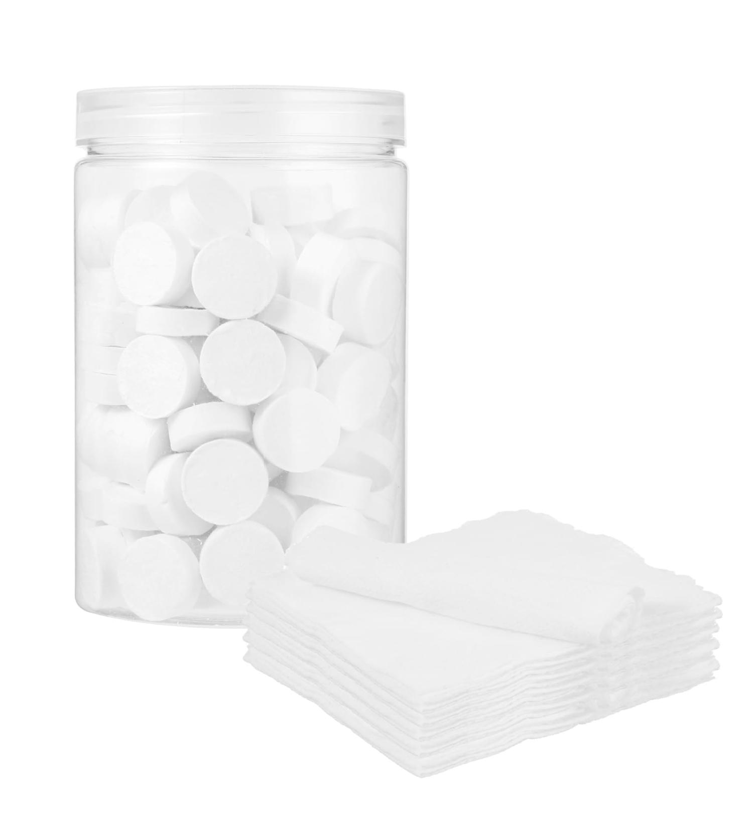 Sibba Face Compressed Towels 120PCS - Disposable Facial Cleansing Cloths for Travel & Outdoor | Soft Cotton Washcloths Mini Thick Daily Cleansing Kit - Buy Online on GoSupps.com