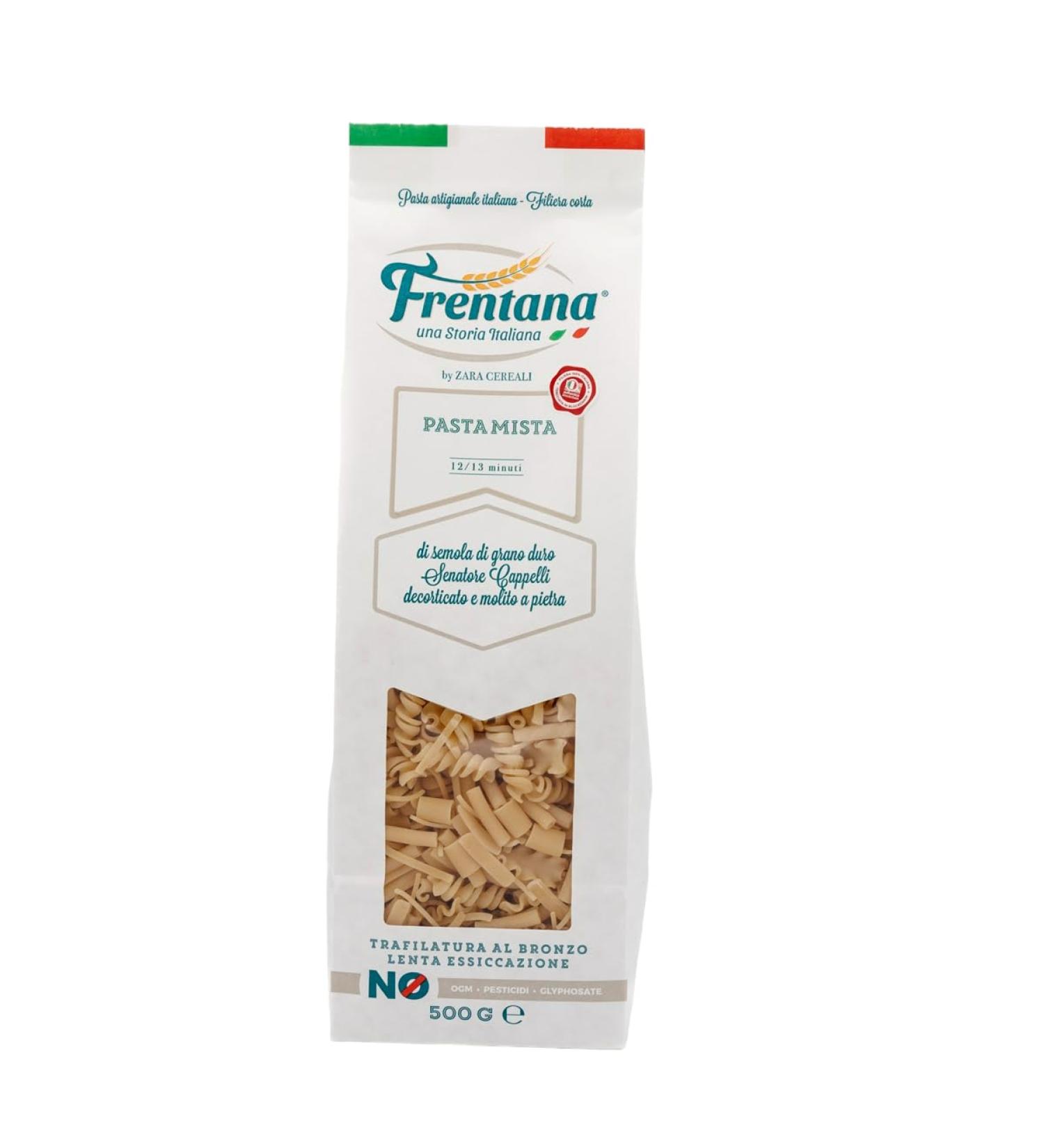 FRENTANA SRL FRENTANA Mixed pasta of durum wheat Cappelli bronze drawn and slowly dried Italian pasta artisanal production pack of 12 x 500gr - Buy Online on GoSupps.com