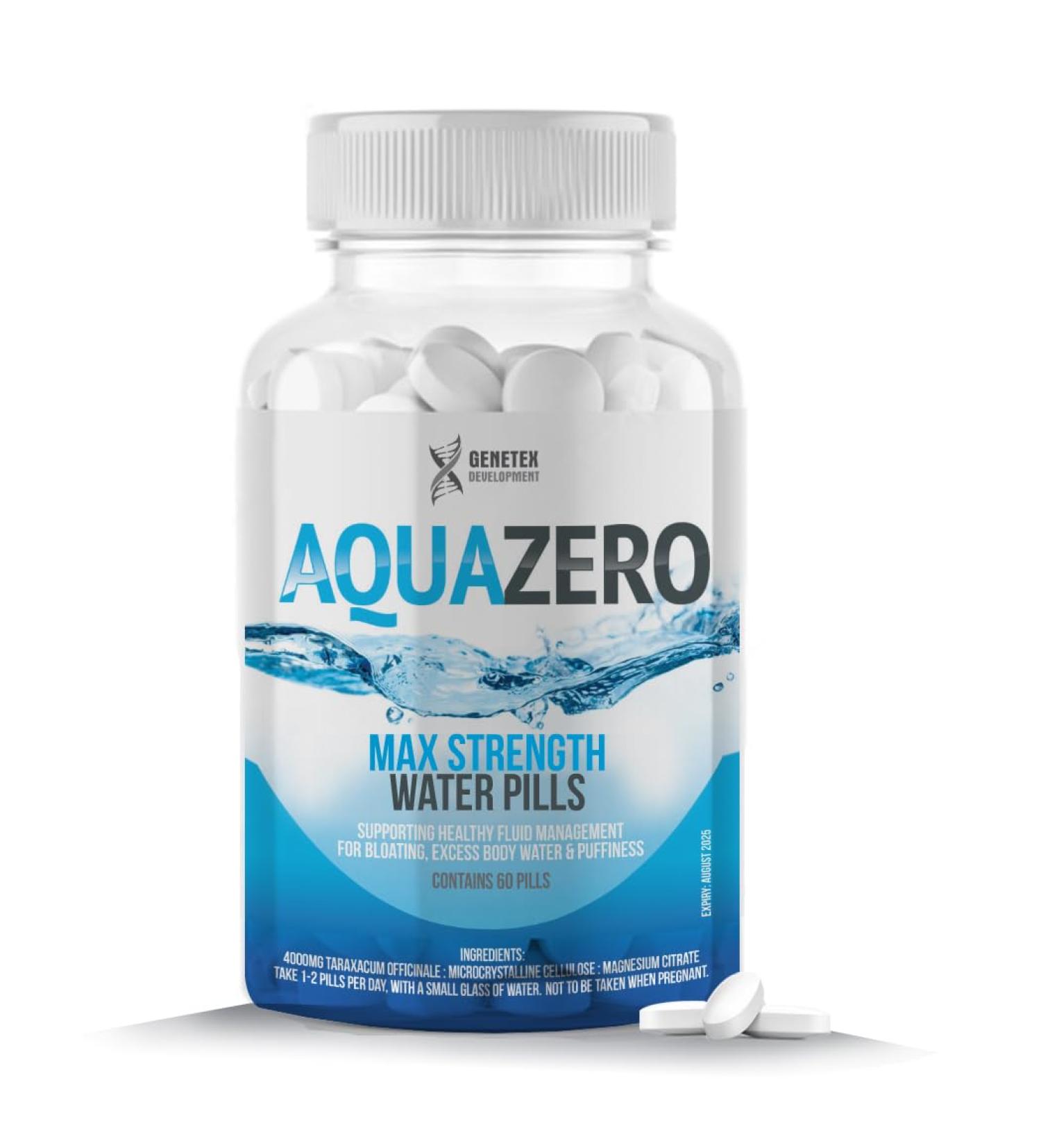 Aqua Zero Water Support Detox Colon Cleanse Weight Management Bloating Relief x 60 Tablets - Buy Online on GoSupps.com