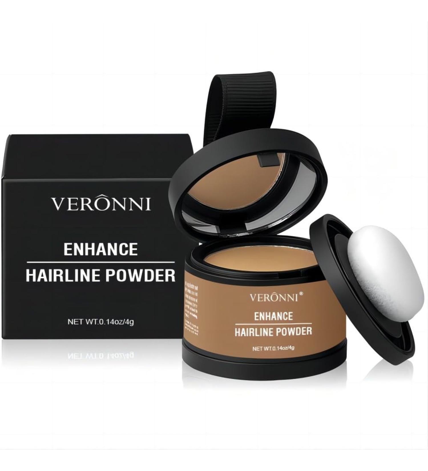 VERONNI Hairline Powder - Waterproof Root Cover Up for Thinning Hair & Eyebrows - Medium Blonde 1oz | Long Lasting Hair Shadow for Men & Women - Buy Online on GoSupps.com