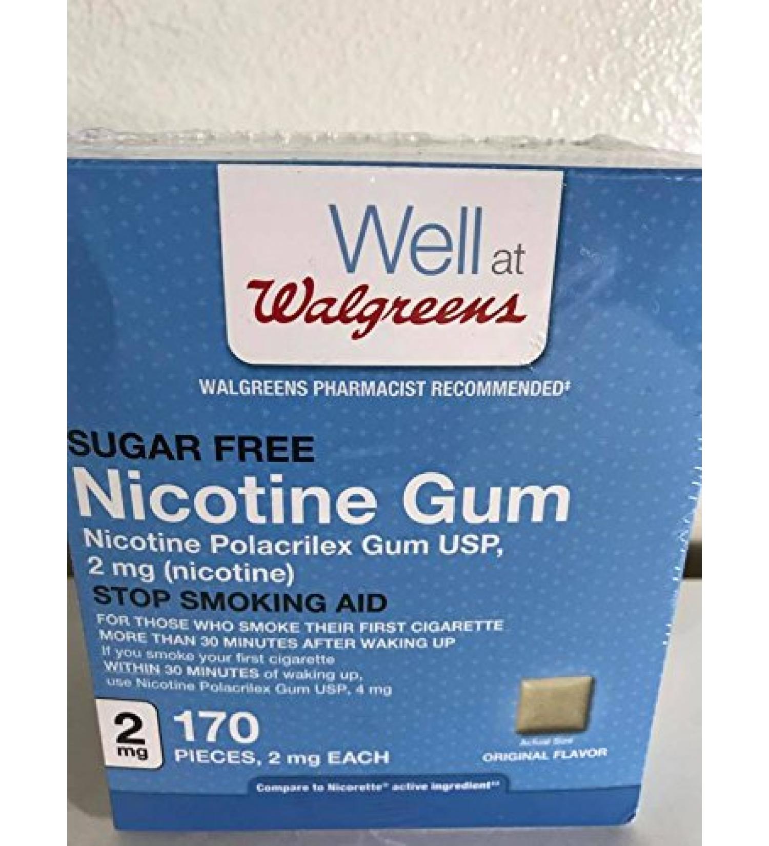 Walgreens Nicotine Gum 2mg Original 170ct - Stop Smoking Aid - Buy Online on GoSupps.com