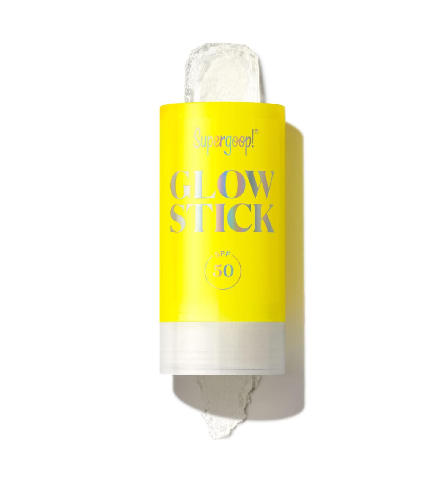 Supergoop! Glow Stick 0.70 oz - SPF 50 Dry Oil Sunscreen Stick for Face & Body - Travel-Friendly Hydration & Brightening Formula - Buy Online on GoSupps.com