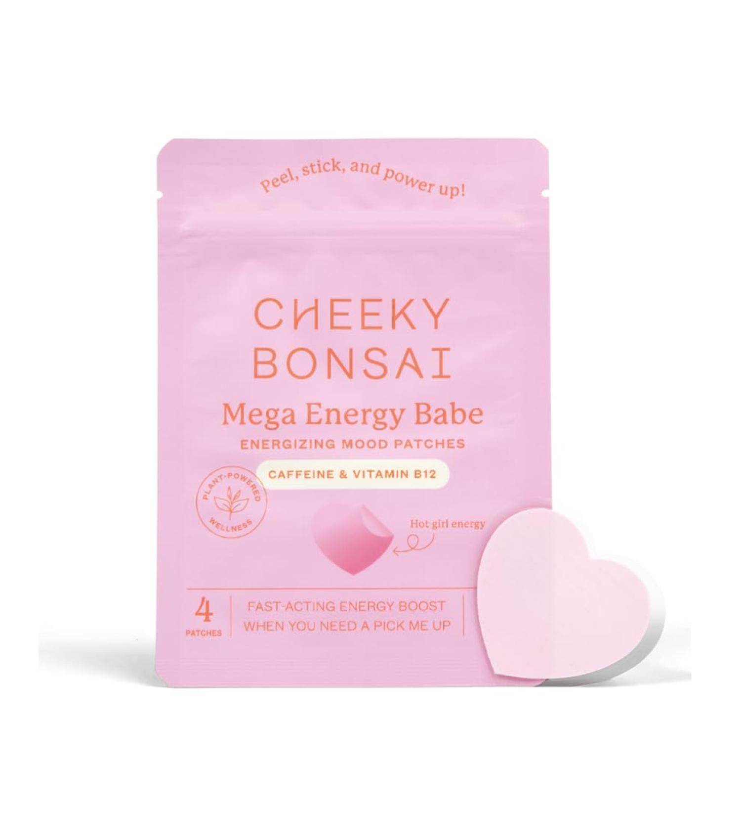 Cheeky Bonsai Mega Energy Babe Patches | Boost Energy & Mood with Plant-Based Ingredients - Caffeine B12 Ashwagandha & Green Tea (4 Patches - Buy Online on GoSupps.com