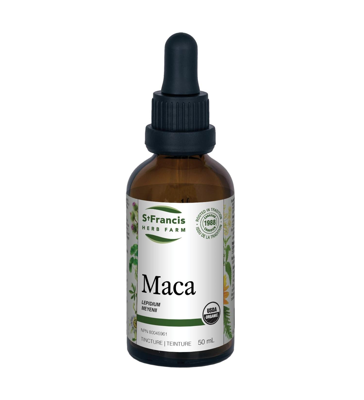 St. Francis Herb Farm Maca Root Herbal Tincture Liquid | Helps to Support Emotional Aspects of Sexual Health | Antioxidants | Organic | Non-GMO | Lactose-Free | 50 mL - Buy Online on GoSupps.com
