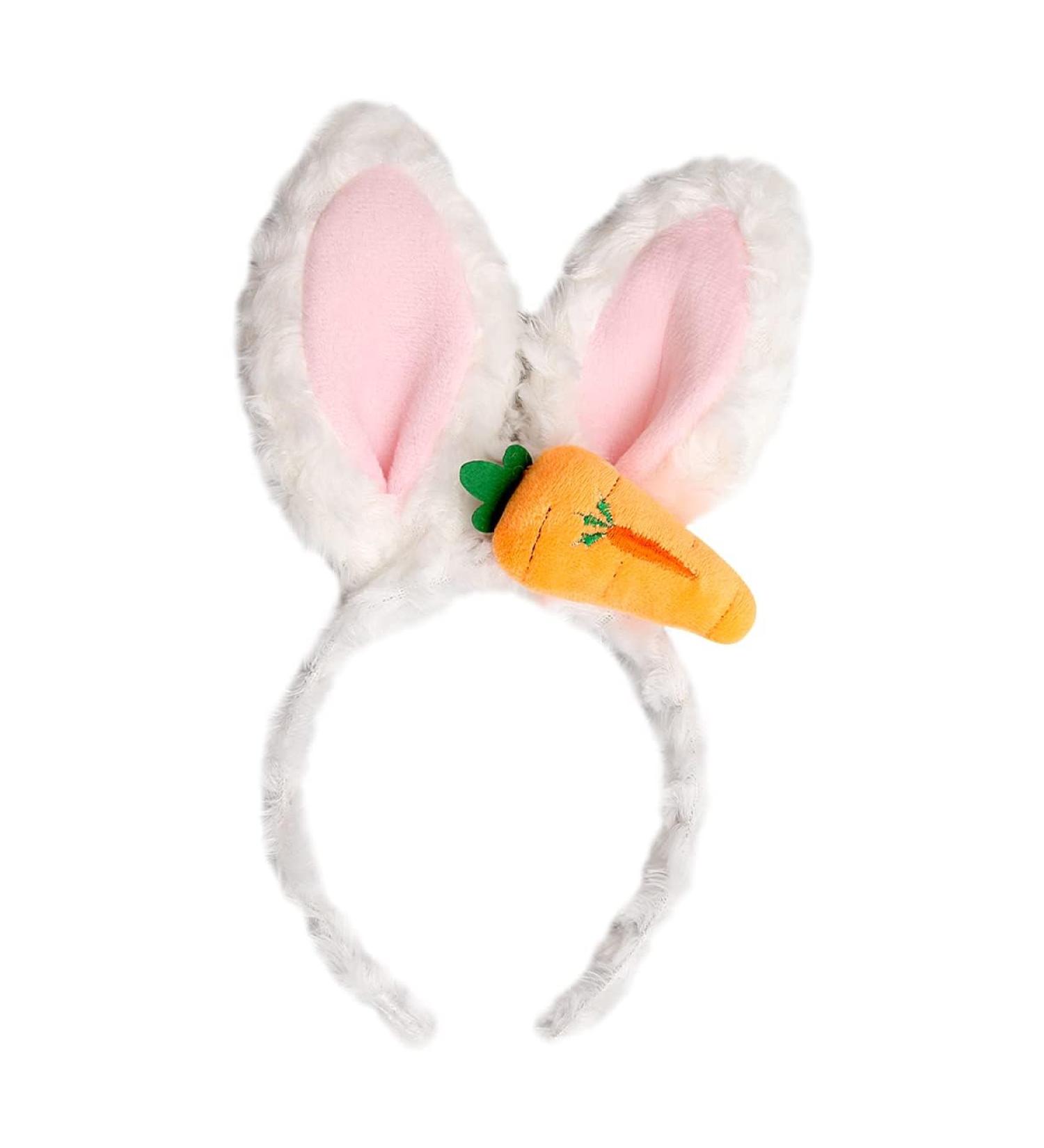 Jagowa Rabbit Head Bands Bunny Ears Animal Head Bands Plush Rabbit Ear Carat For Shower Beauty Makeup Headbands Accessories (White Pink) - Buy Online on GoSupps.com