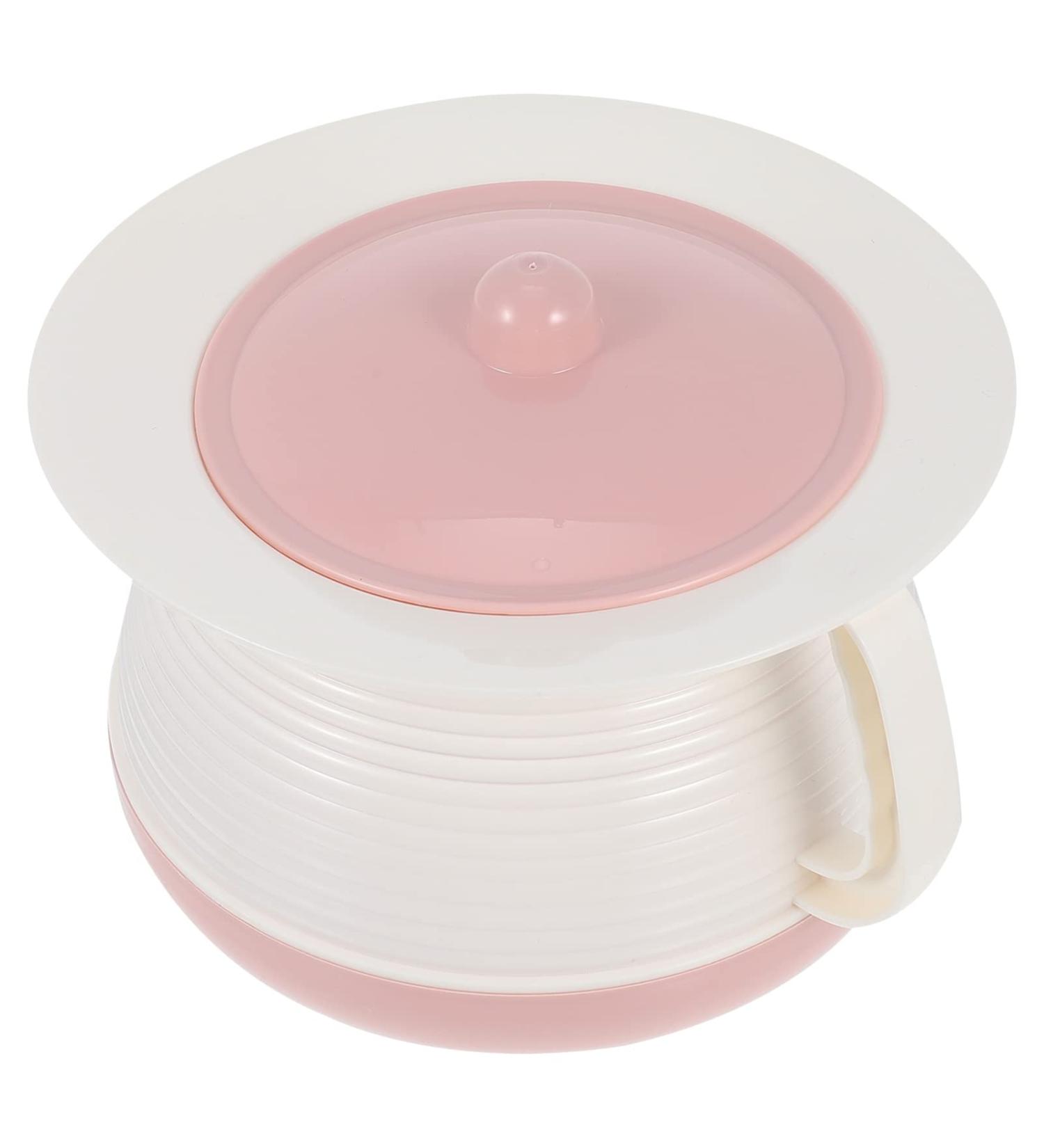 Housoutil 1PC Chamber Pot with Lid Bedpan Bedside Urinal Bottle with Cover and Handle Bed Pan Urine Bucket to Suitable for Household Pregnant Kids Elderly Adults (Pink) - Buy Online on GoSupps.com