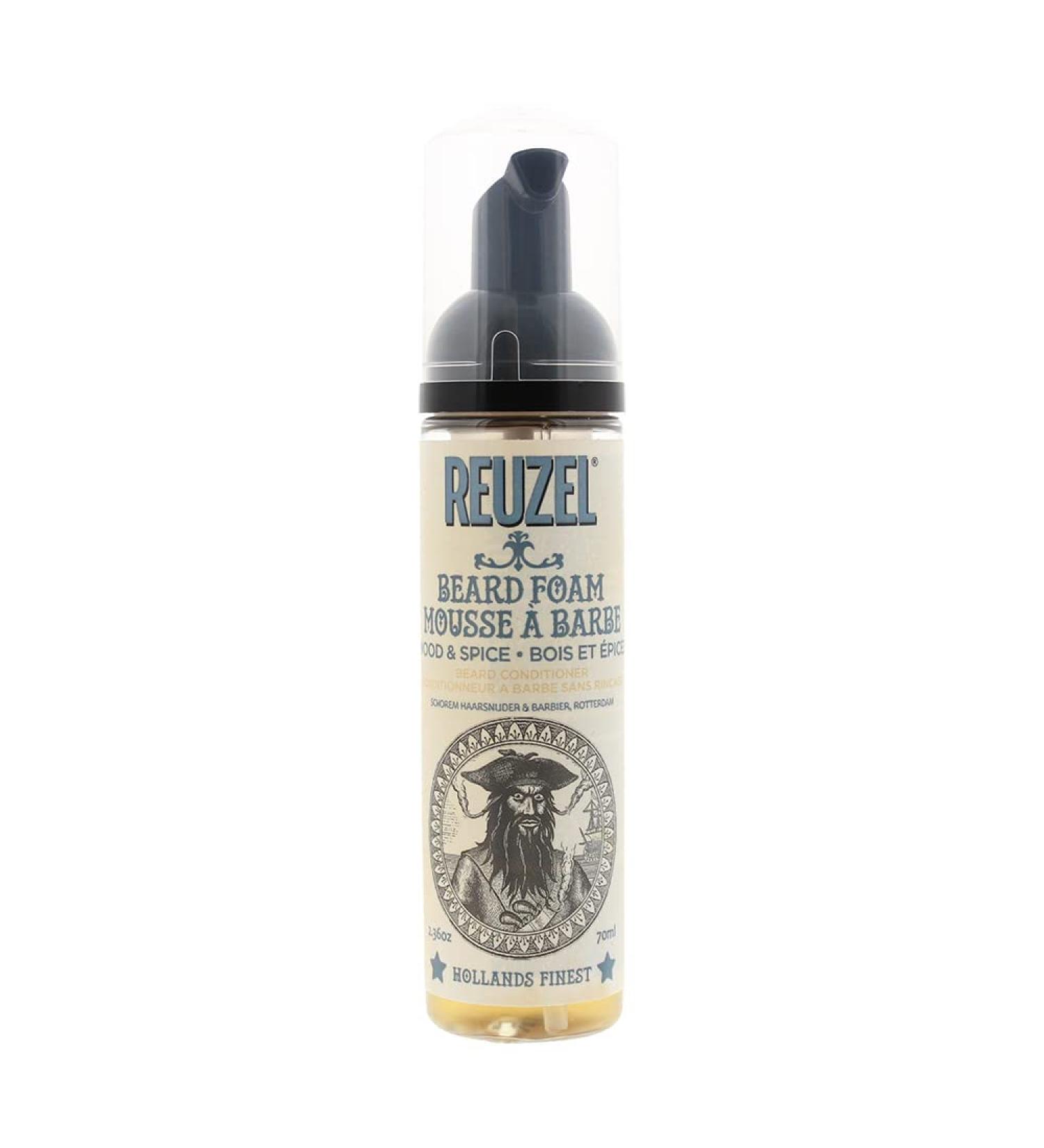 REUZEL Wood And Spice Beard Foam - Deodorizing Beard Care for Dry Skin - Softens, Thickens, and Moisturizes - Vegan - 2.36 Oz - Buy Online on GoSupps.com