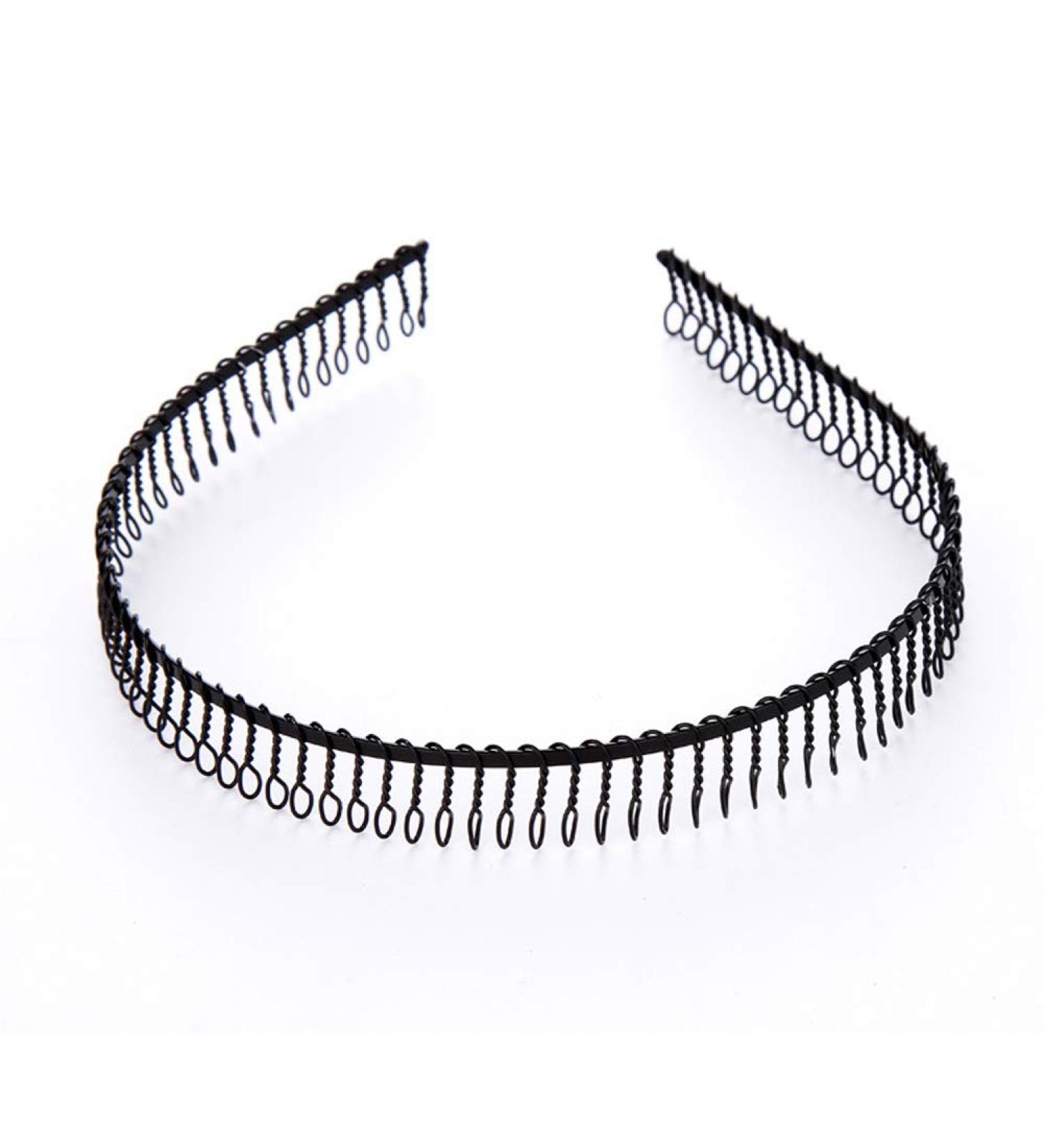 6Pcs Unisex Black Metal Teeth Comb Headband Hair Hoop - Stylish Headwear Accessory for Women Men - Buy Online on GoSupps.com