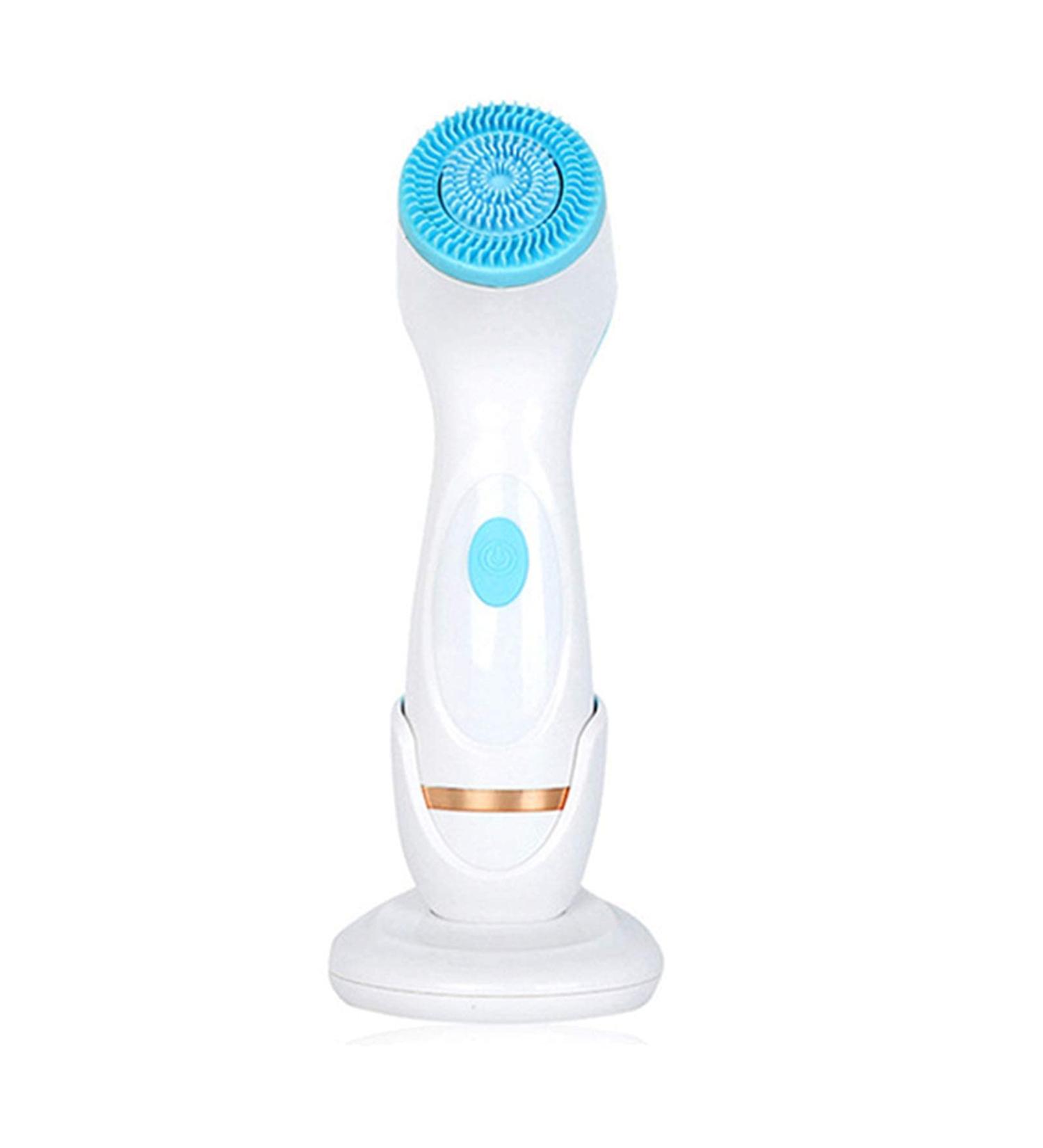 Buy Electric Facial Cleansing Brush 3 in 1 Silicone Sonic Rotating Scrubber for Deep Skin Cleaning & Exfoliation | Waterproof USB Rechargeable Facial Massager - Buy Online on GoSupps.com