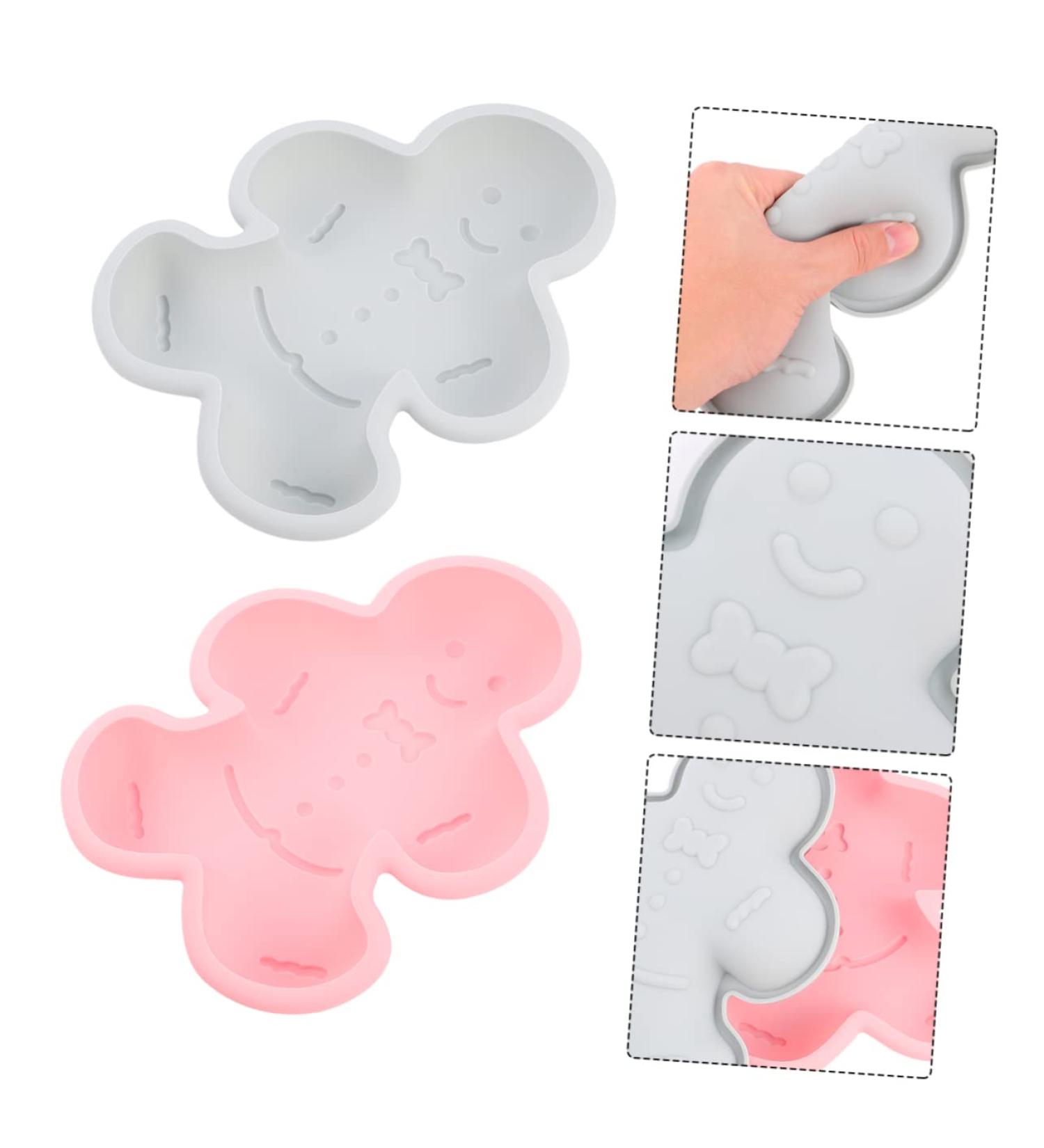 COHEALI 2pcs Silicone Mold Silicone Candy Mold Gingerbread Men Candy Mold Cartoon Shaped Mold Fudge Dessert Assorted Color 1 21.2X16.4X3CM - Buy Online on GoSupps.com