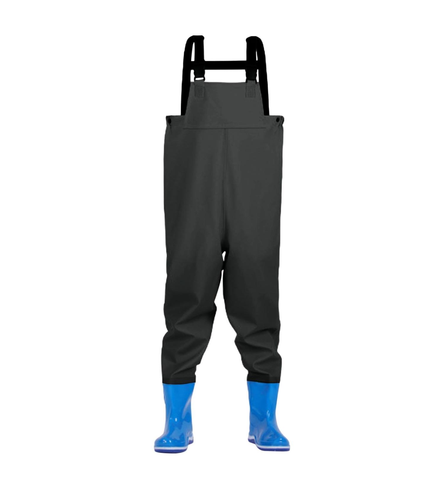 Buy Waterproof Waders for Kids | Adjustable Half-Body PVC waders with Boots - Perfect for Boys & Girls | Army Green Size 34 - Buy Online on GoSupps.com