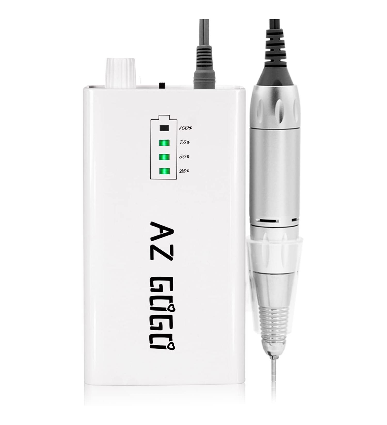 AZ GOGO 30000RPM Portable Rechargeable Nail Drill Machine for Manicure/Pedicure - White - Buy Online on GoSupps.com