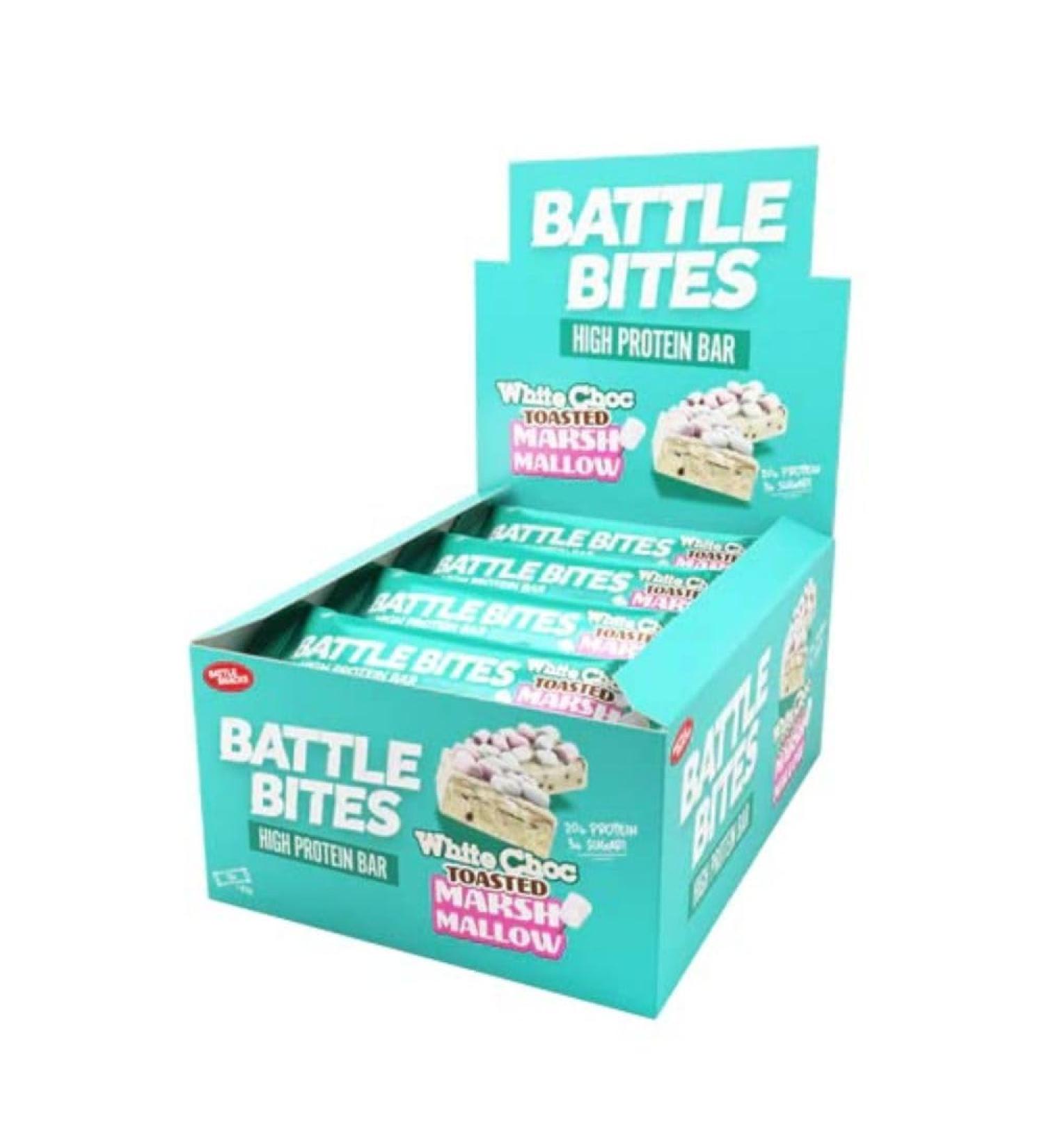 Battle Bites White Choc Marshmallow 12 x 62g - Buy Online on GoSupps.com