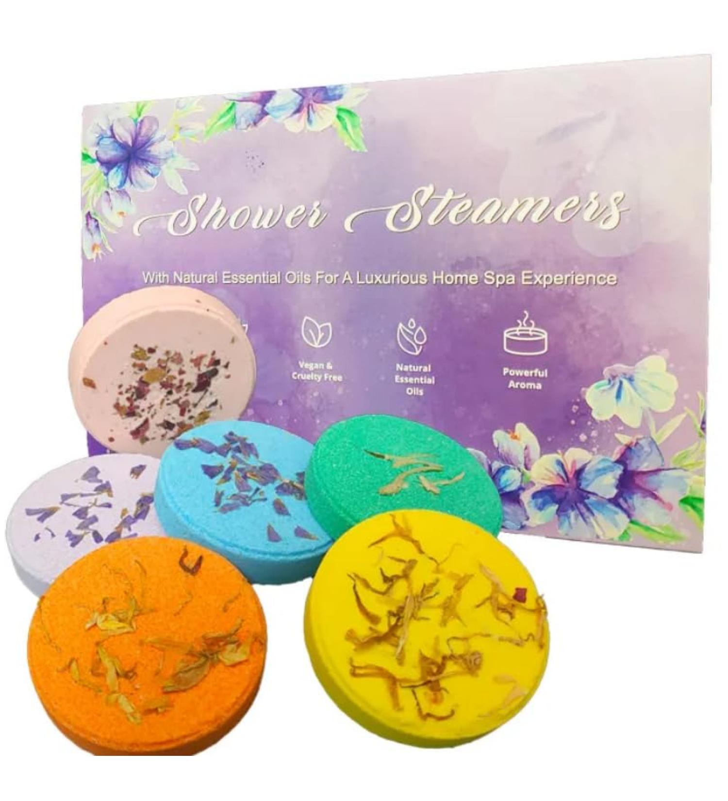Aromatherapy Shower Steamers Shower Bomb Gift Box Vegan Gift Set Citrus & Floral Fizzers Spa Hamper for Her Birthday Gift Essential Oils Relaxation Gift Hamper Shower Tablet Set - Buy Online on GoSupps.com