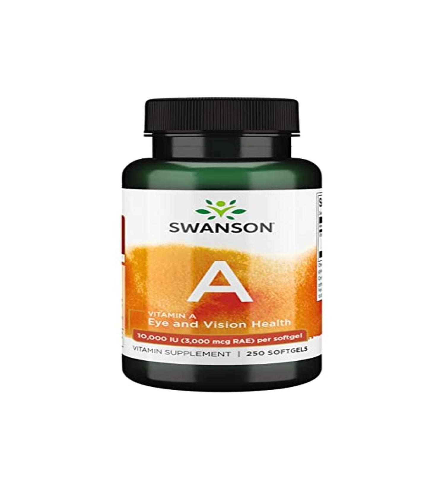 Swanson Cod Liver - Natural Nourishment for Bone, Skin Health, Vision Support & Immune System Function - High Absorption Vitamin A (3000 mcg RAE) - (250 Softgels, 10,000 IU Each) 250 Count (Pack of 1)