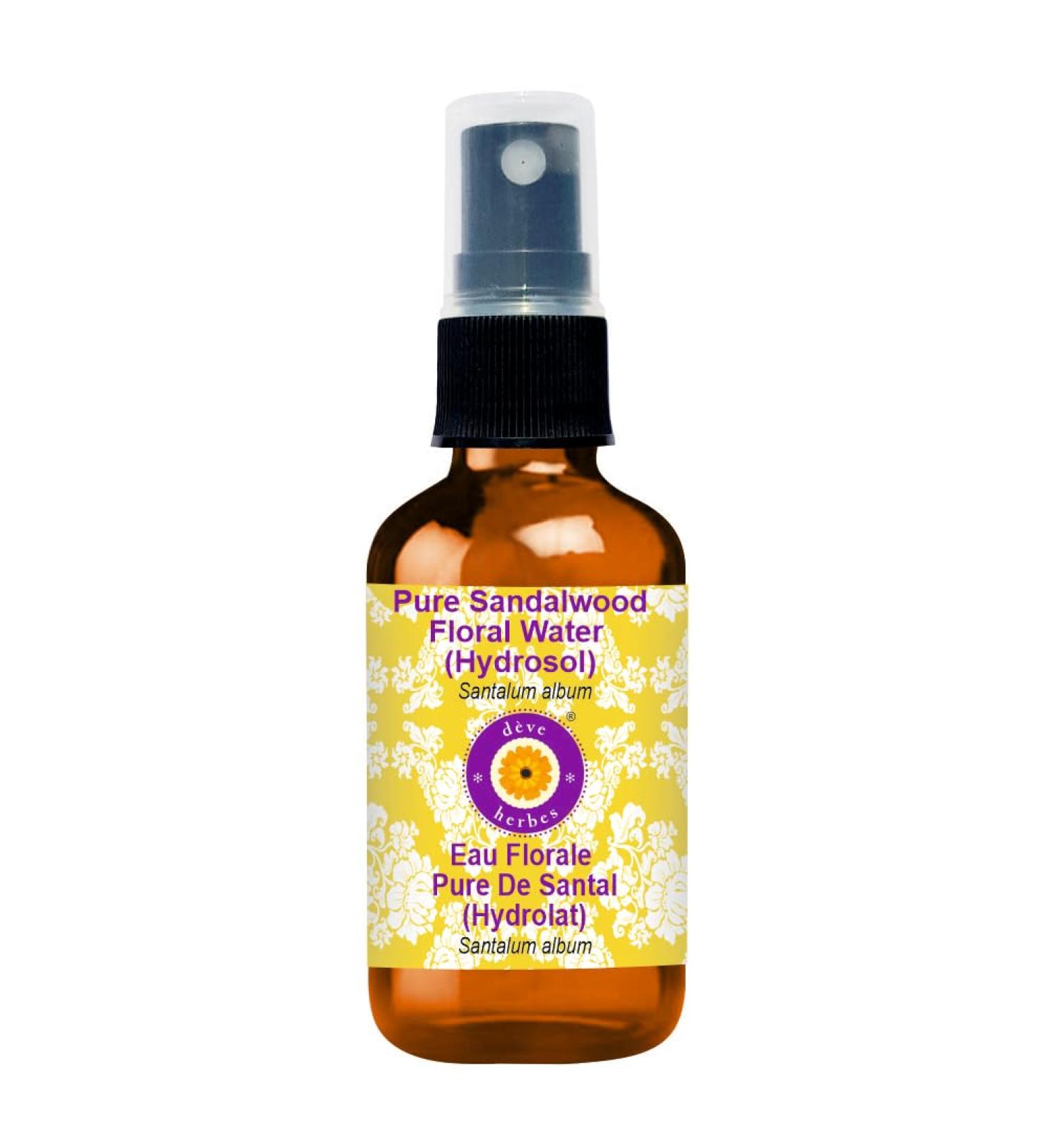 Deve Herbes Pure Sandalwood Floral Water - Natural Therapeutic Grade Hydrosol for Skin | 50ml (1.69 oz) - International Shipping Available - Buy Online on GoSupps.com