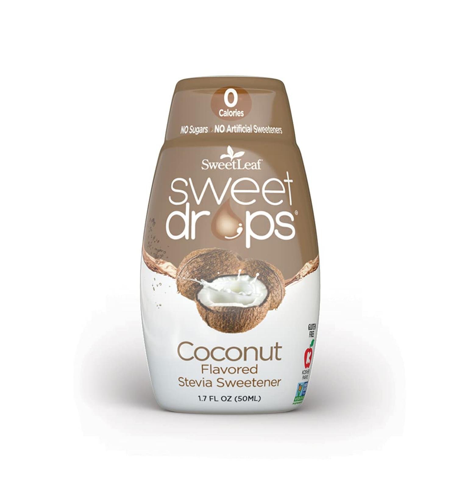 Sweetleaf Sweet Drops Coconut Stevia Liquid Sweetener - 1.7 oz | Sugar-Free, Natural Flavor - Buy Online on GoSupps.com