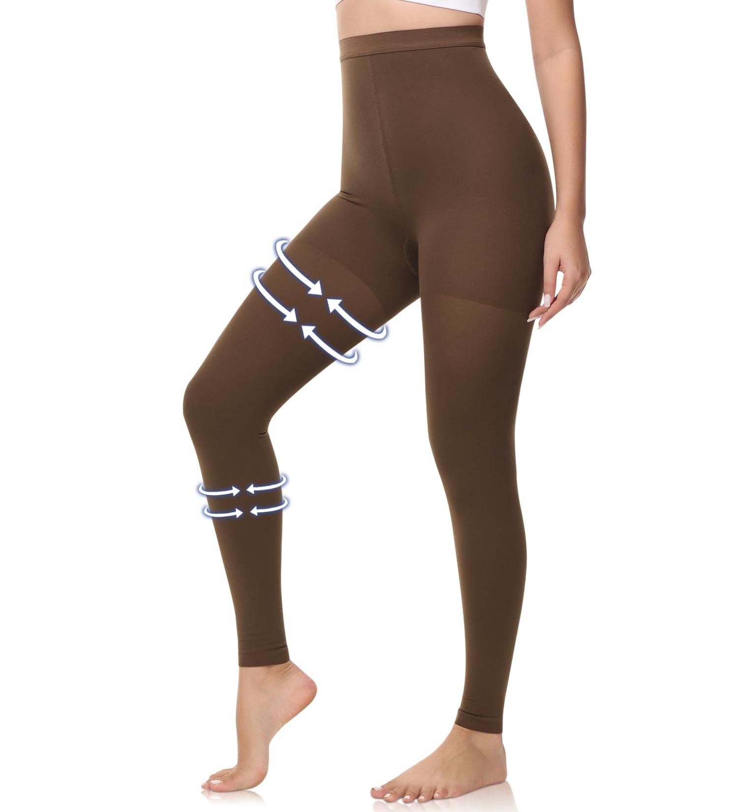 Beister Medical Compression Stockings for Women & Men - 20-30 mmHg Opaque Toe-Free Support Pants for Varicose Veins & Edema - Brown 3XL - Buy Online on GoSupps.com