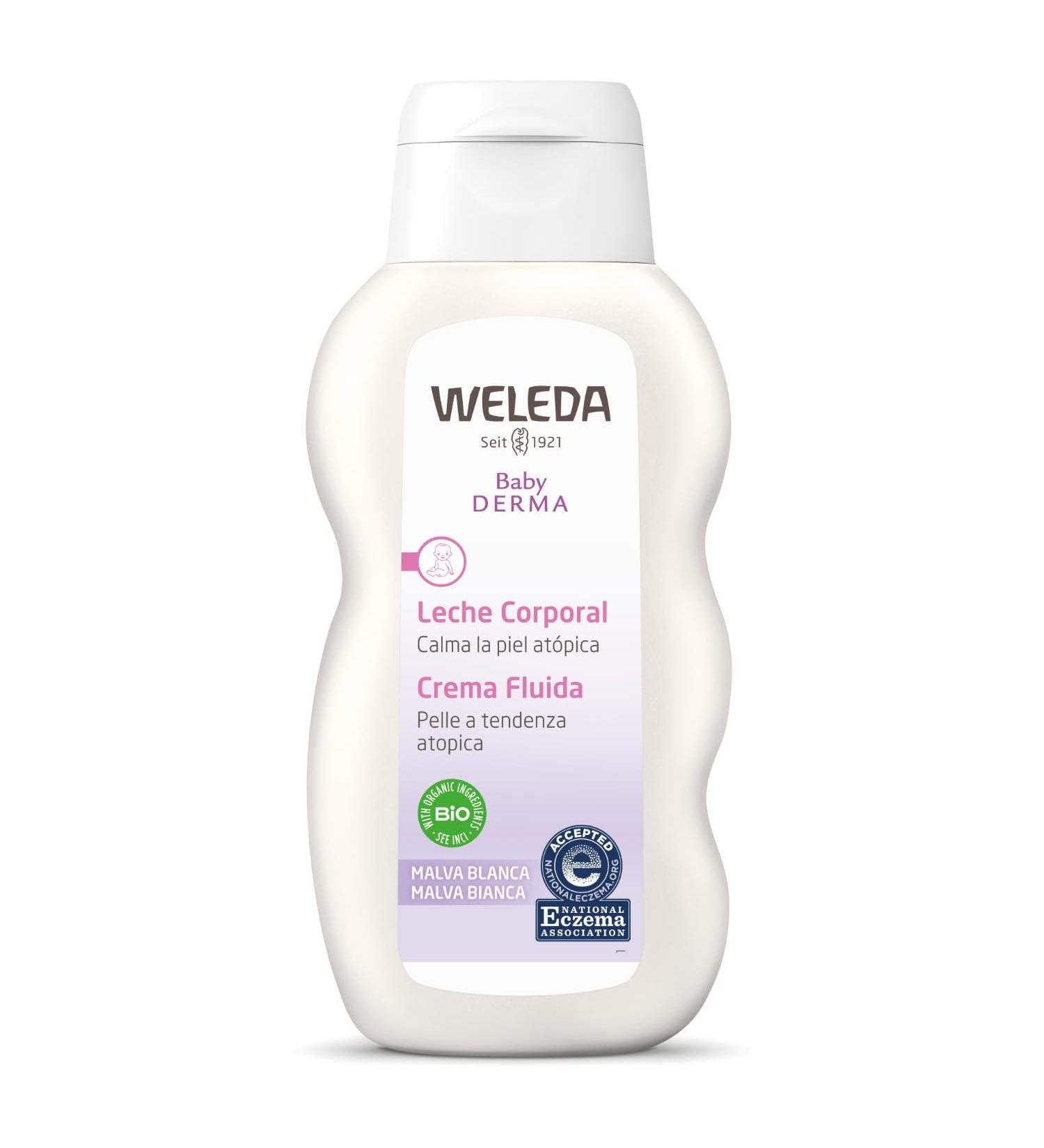 Weleda Baby Derma White Malve Care Lotion | Natural Moisture for Sensitive & Dry Skin | 200 ml Intensive Care - Buy Online on GoSupps.com