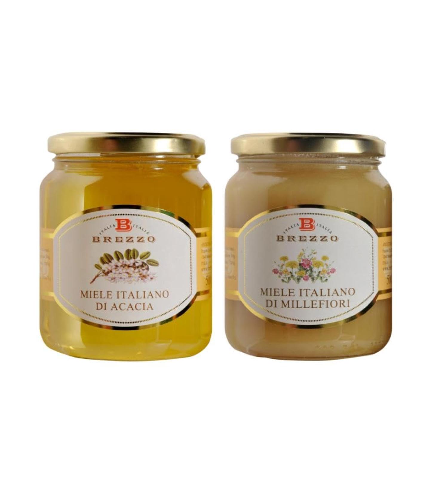 Brezzo Acacia Honey Tasting Kit 500g and Millefiori Honey 500g - Buy Online on GoSupps.com