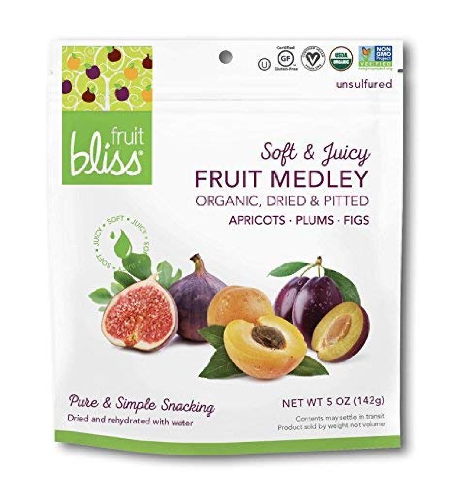 Organic Fruit Medley Mix - Dried Apricots, Plums, Figs (6 Pack, 5 oz) | Gluten-Free & Vegan Dried Fruit Snacks - Buy Online on GoSupps.com