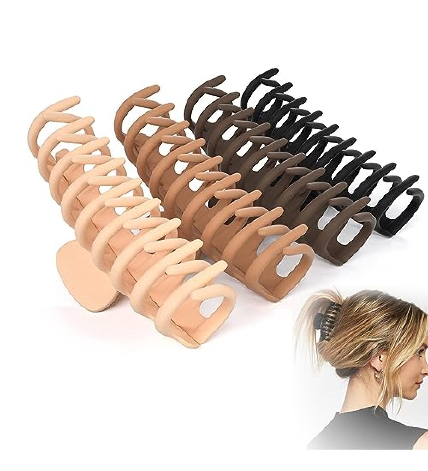 4-Piece Hair Clip Set - 11cm Matte Clips for Thick & Thin Hair - Stylish Hair Accessories & Perfect Gift - Buy Online on GoSupps.com