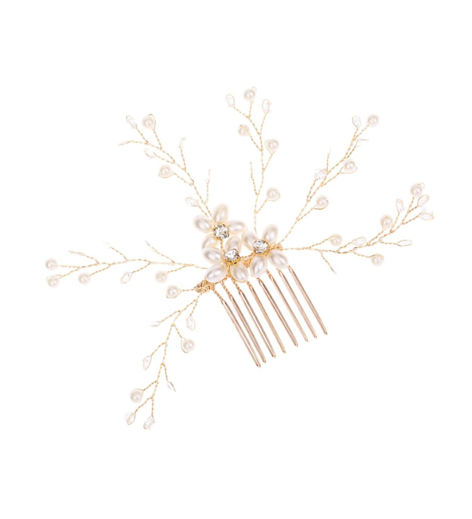 Ipetboom Bridal Headpiece Women Hairpin Bridal Wedding Tiara Wedding Hair Comb Crystal Headpiece Wedding Headpiece Bride Hair Accessories Pearl Bridal Tiara - Buy Online on GoSupps.com